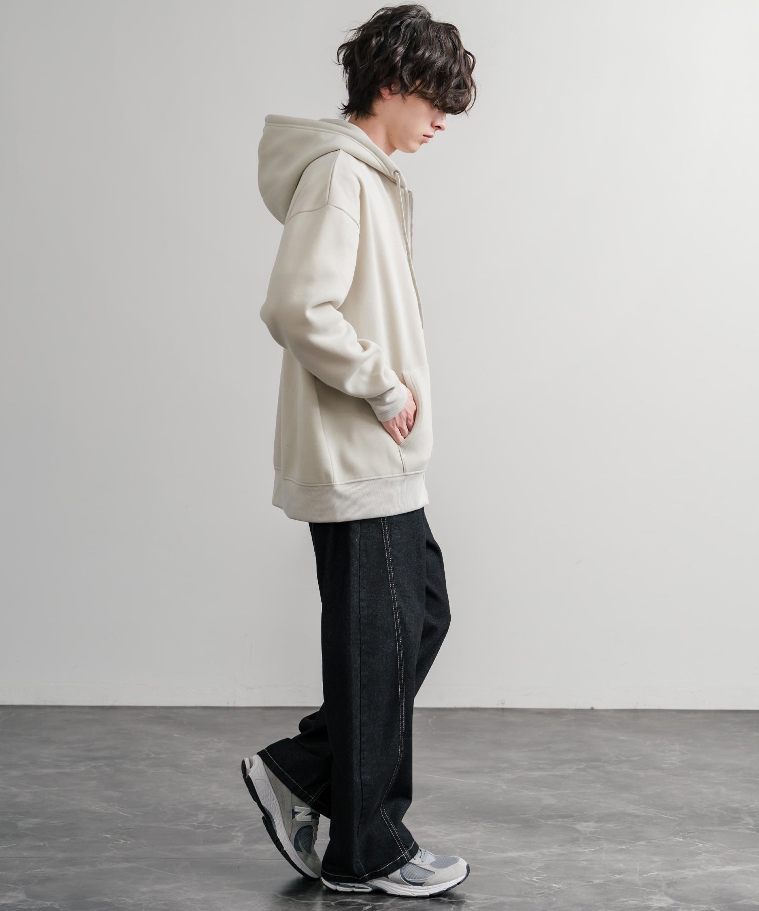 ロッキーモンロー Rocky Monroe パーカー フルジップ 裏起毛 メンズ レディース 無地 フーディー 綿タッチ オーバーサイズ ビッグシルエット ルーズ リラックス ルームウェア 14987 （4.ブラック） 4.ブラック