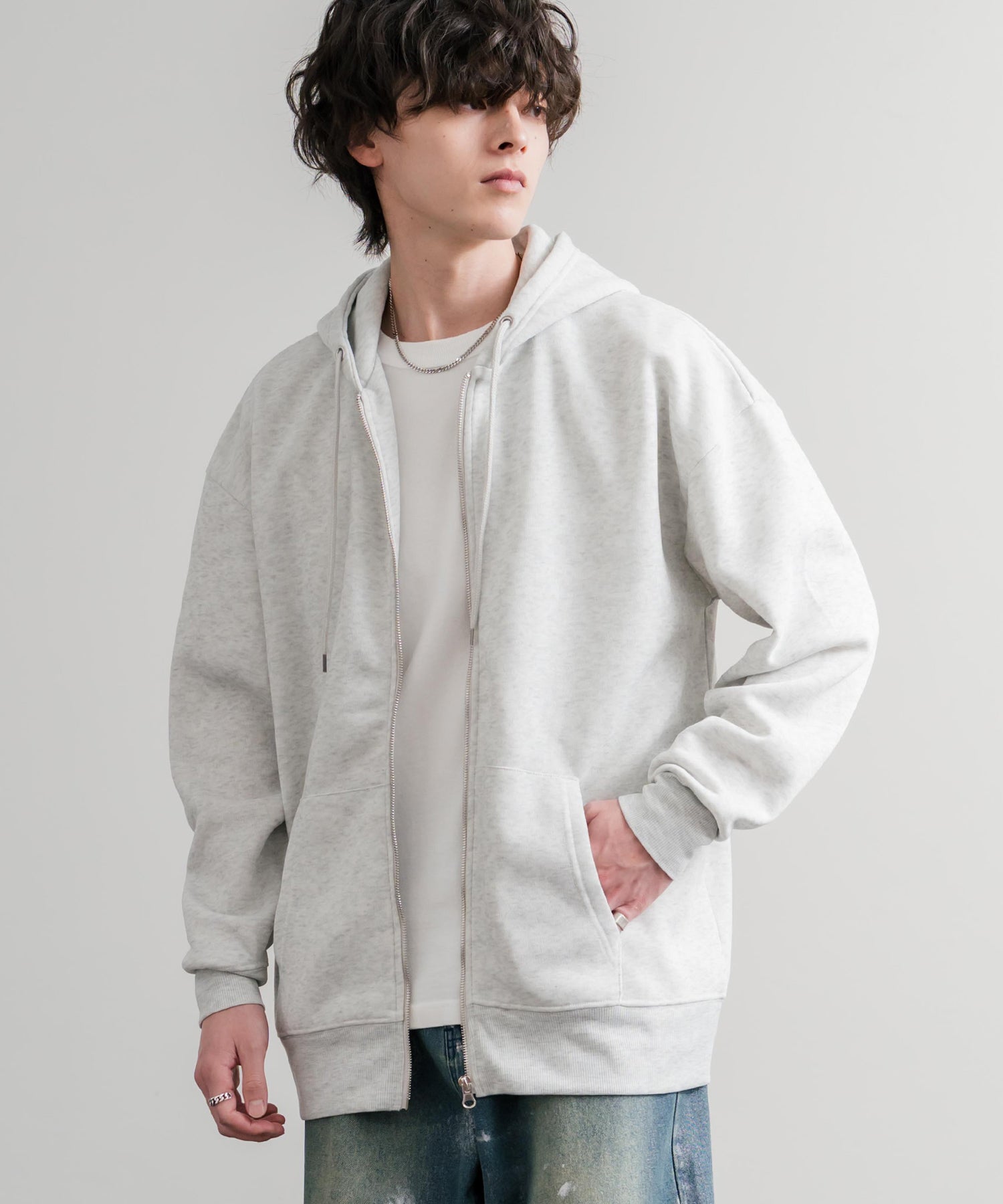 ロッキーモンロー Rocky Monroe パーカー フルジップ 裏起毛 メンズ レディース 無地 フーディー 綿タッチ オーバーサイズ ビッグシルエット ルーズ リラックス ルームウェア 14987 （4.ブラック） 4.ブラック