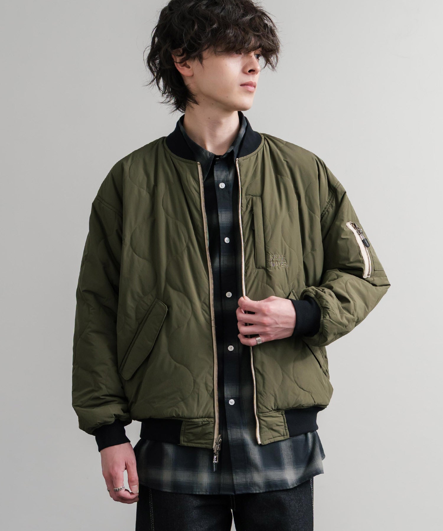 ロッキーモンロー Rocky Monroe スカジャン リバーシブル 2WAY MA-1 メンズ レディース 短丈 ショート丈 スーベニア 刺繍 虎 KRIFF MAYER 2515102 14883 （65.グリーン） 65.グリーン