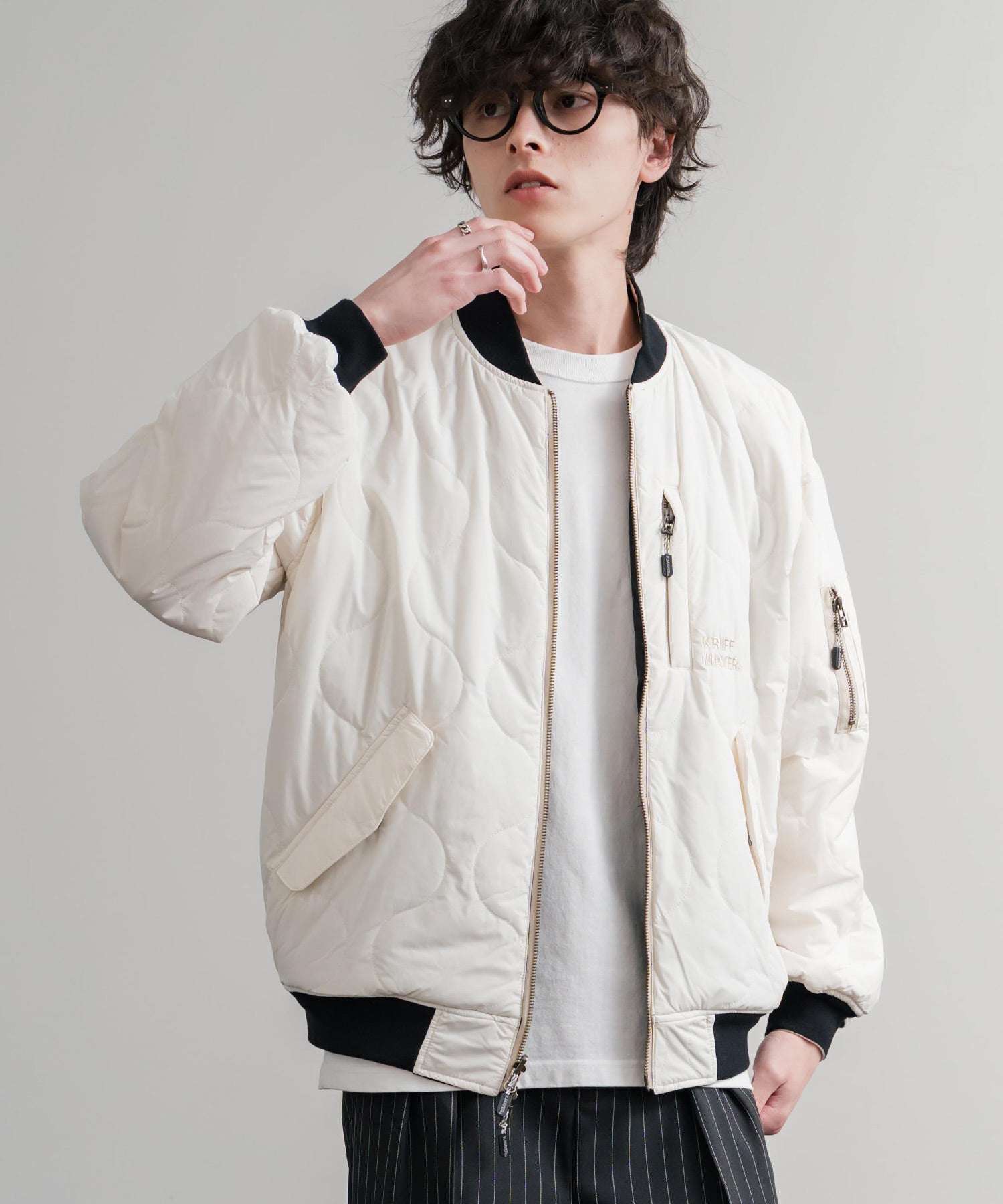 ロッキーモンロー Rocky Monroe スカジャン リバーシブル 2WAY MA-1 メンズ レディース 短丈 ショート丈 スーベニア 刺繍 虎 KRIFF MAYER 2515102 14883 （65.グリーン） 65.グリーン