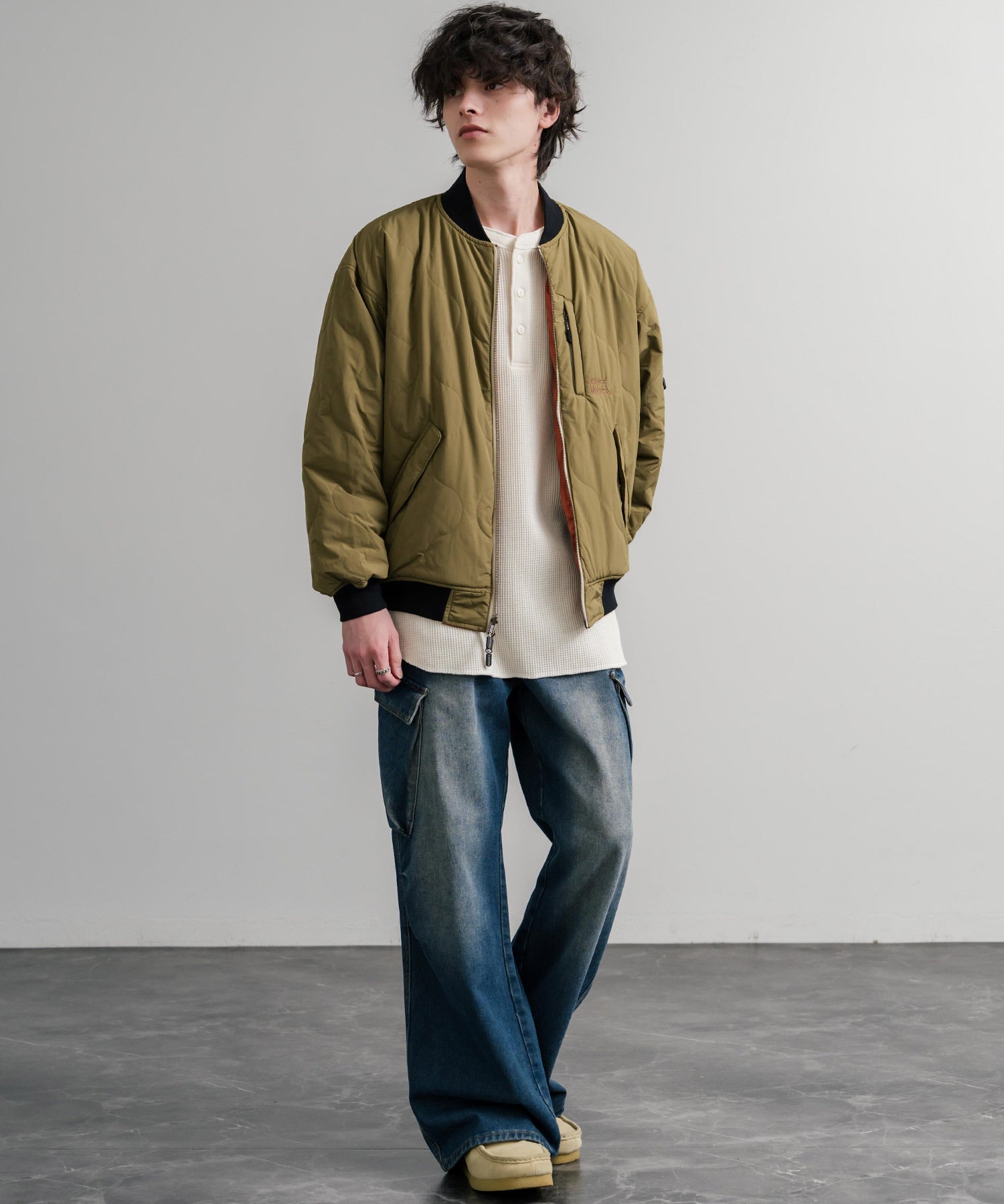 ロッキーモンロー Rocky Monroe スカジャン リバーシブル 2WAY MA-1 メンズ レディース 短丈 ショート丈 スーベニア 刺繍 虎 KRIFF MAYER 2515102 14883 （65.グリーン） 65.グリーン