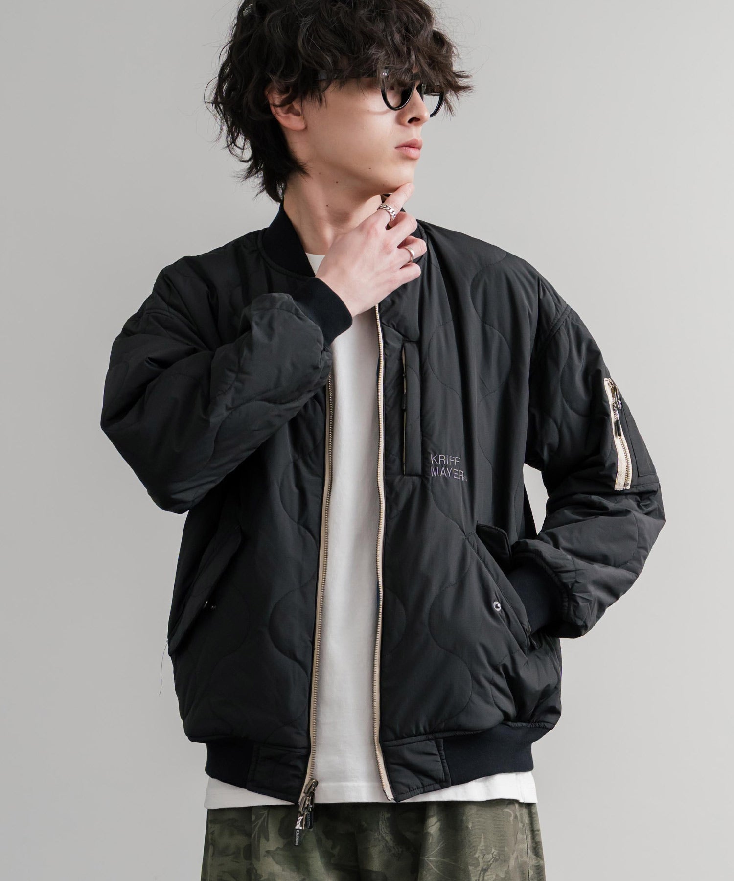 ロッキーモンロー Rocky Monroe スカジャン リバーシブル 2WAY MA-1 メンズ レディース 短丈 ショート丈 スーベニア 刺繍 虎 KRIFF MAYER 2515102 14883 （65.グリーン） 65.グリーン