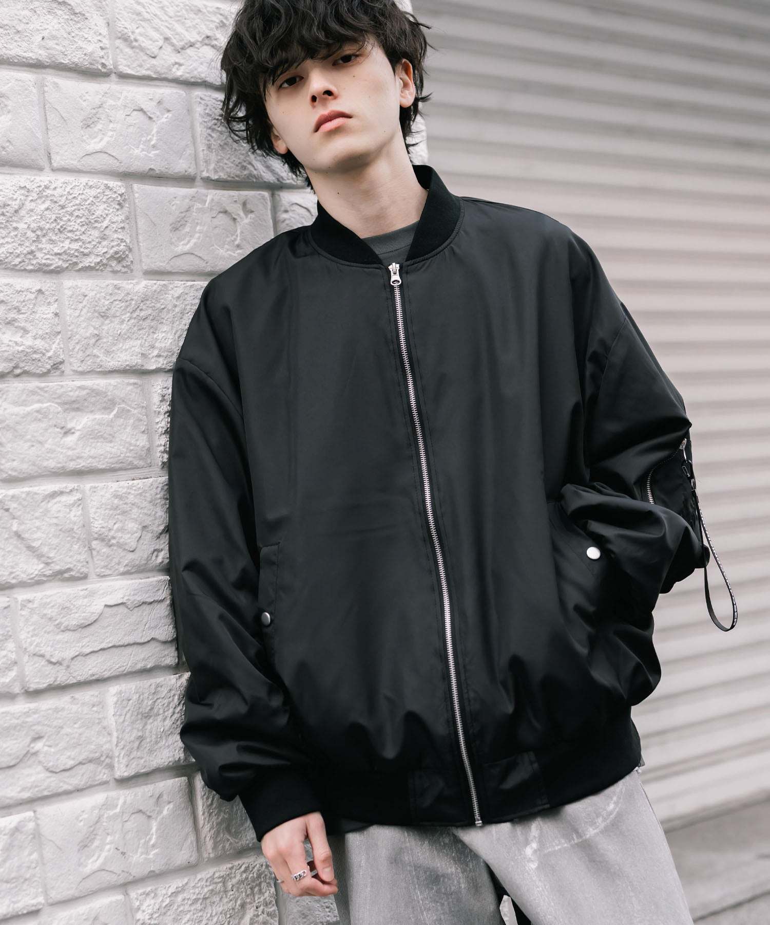 ロッキーモンロー Rocky Monroe MA-1 フライトジャケット ブルゾン 新色追加 メンズ レディース ライトアウター オーバーサイズ バルーンスリーブ 無地 撥水 DEWSPO 15293 （ホワイト） ホワイト