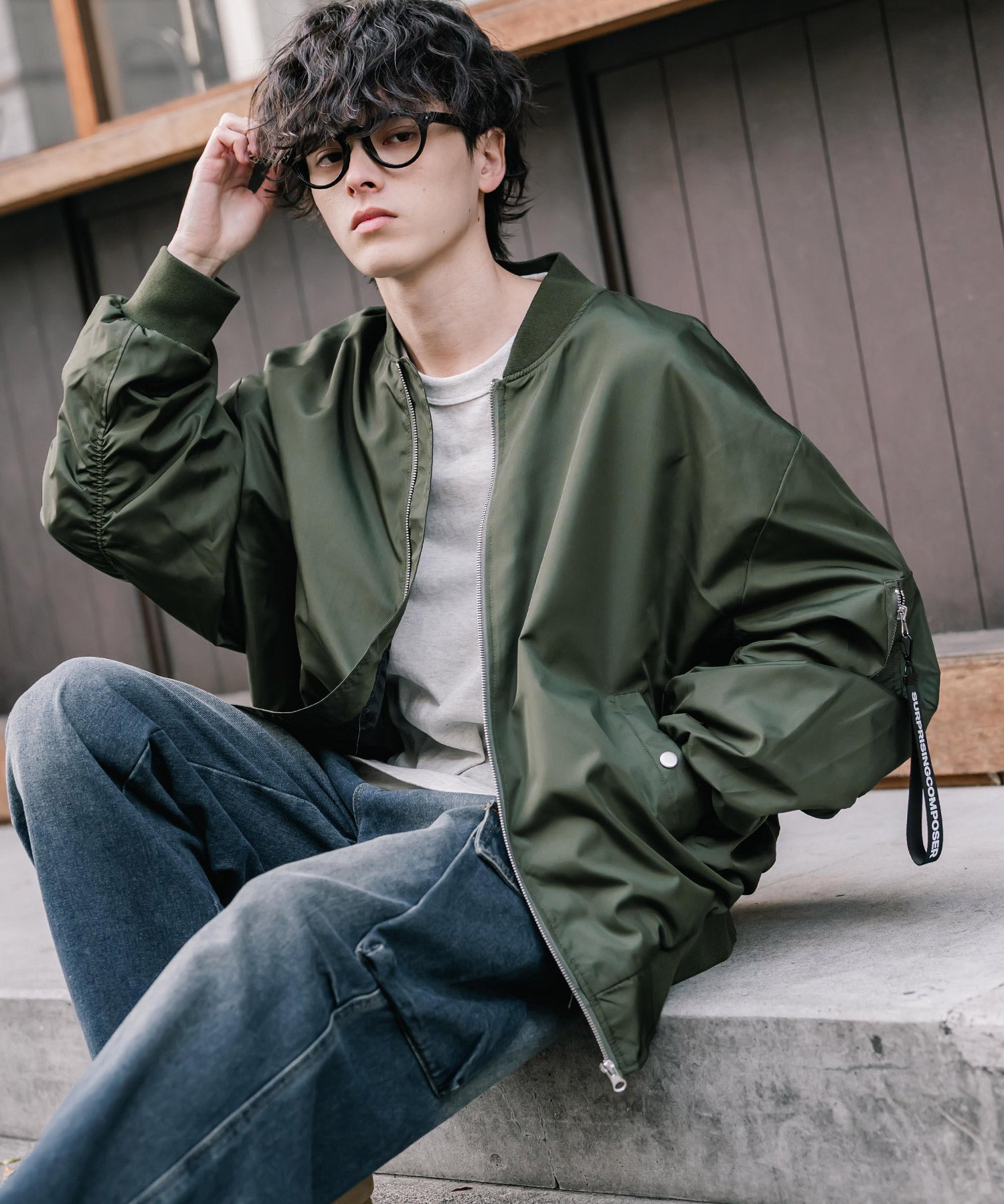 ロッキーモンロー Rocky Monroe MA-1 フライトジャケット ブルゾン 新色追加 メンズ レディース ライトアウター オーバーサイズ バルーンスリーブ 無地 撥水 DEWSPO 15293 （ホワイト） ホワイト