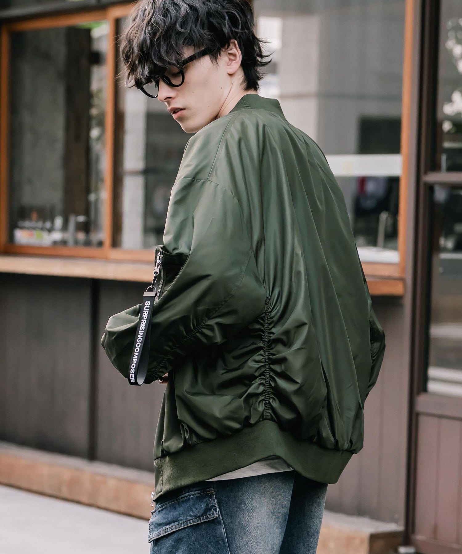 ロッキーモンロー Rocky Monroe MA-1 フライトジャケット ブルゾン 新色追加 メンズ レディース ライトアウター オーバーサイズ バルーンスリーブ 無地 撥水 DEWSPO 15293 （ホワイト） ホワイト