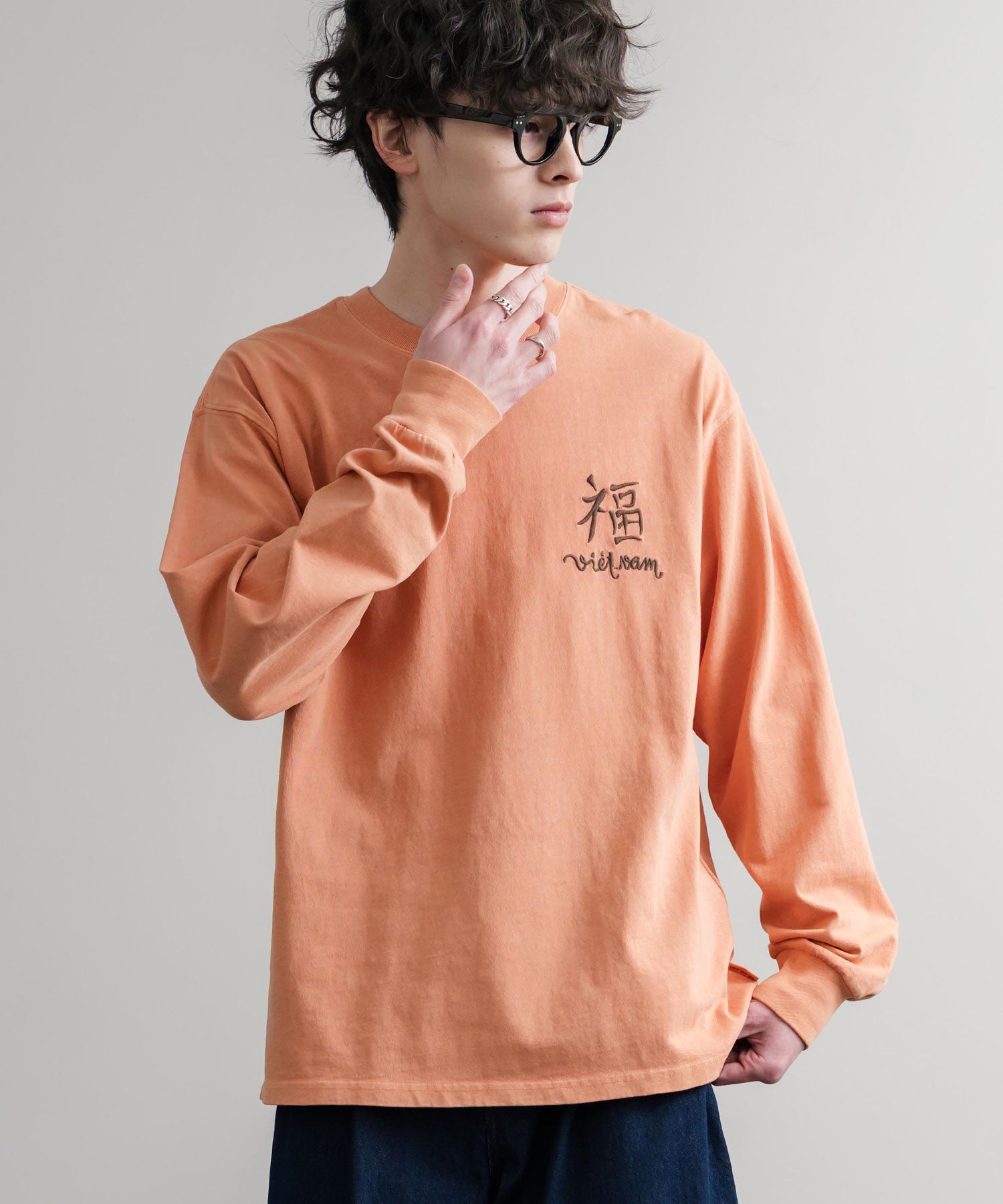 ロッキーモンロー Rocky Monroe カットソー 長袖 Tシャツ メンズ レディース ロンT 刺繍 プリント オーバーサイズ クルーネック 虎 KRIFF MAYER 2537203 15603 （17.チャコール） 17.チャコール