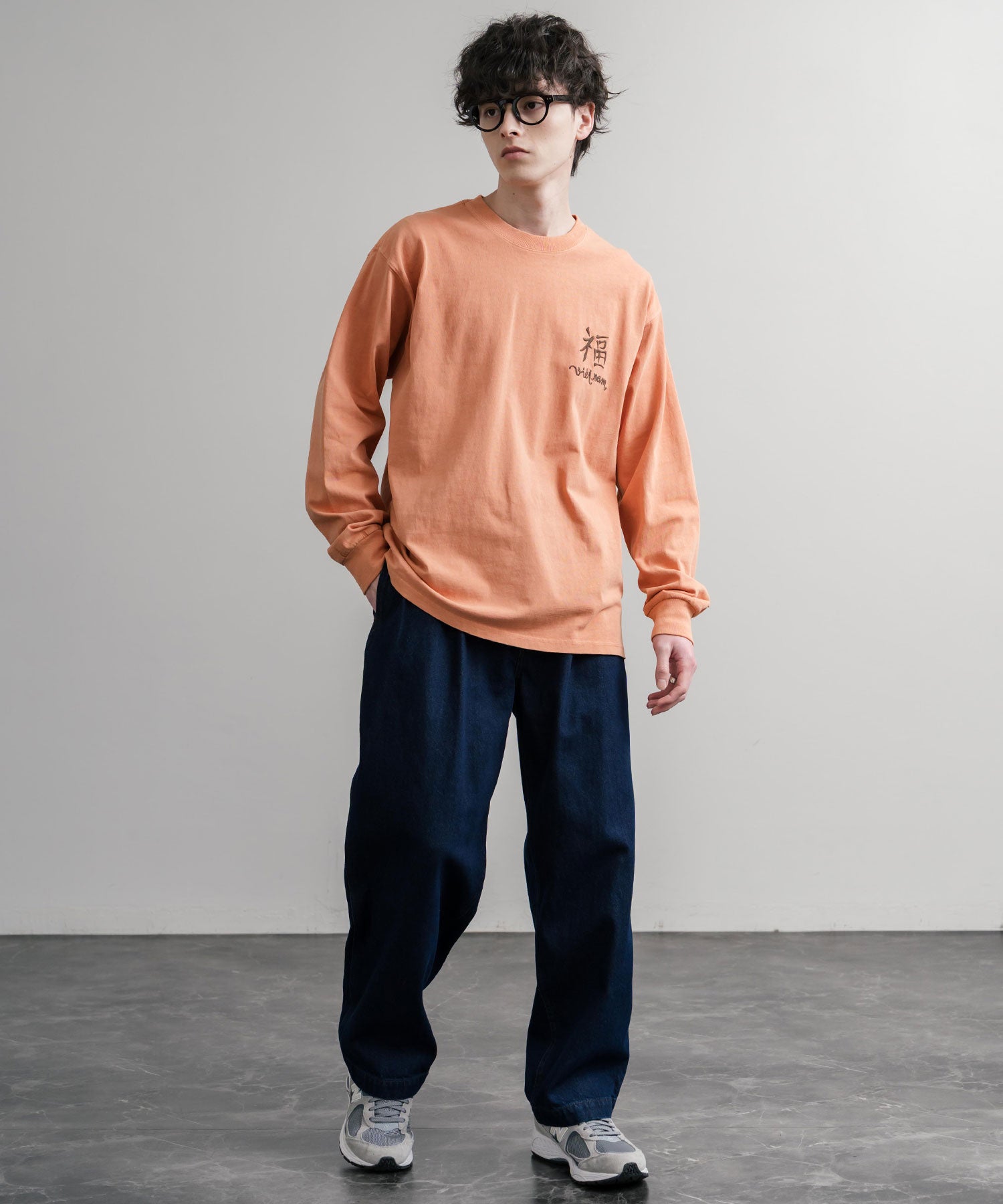 ロッキーモンロー Rocky Monroe カットソー 長袖 Tシャツ メンズ レディース ロンT 刺繍 プリント オーバーサイズ クルーネック 虎 KRIFF MAYER 2537203 15603 （17.チャコール） 17.チャコール