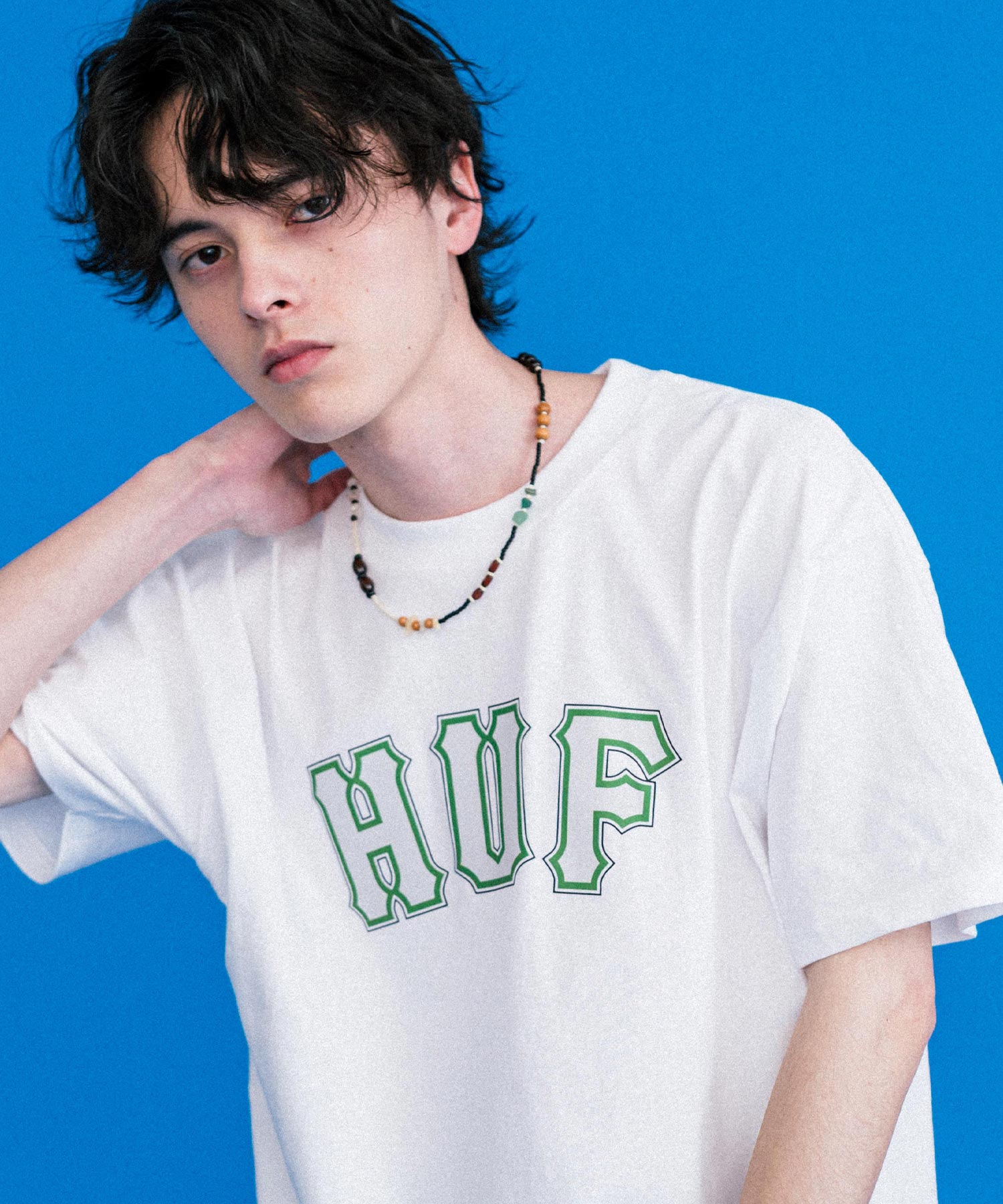 ロッキーモンロー Rocky Monroe  HUF ハフ プリントT 半袖 メンズ カットソー Tシャツ 新色追加 オーバーサイズ ロゴ キャラクター アメコミ コラボ MARVEL TOYOTA 15626（A.ホワイト） A.ホワイト