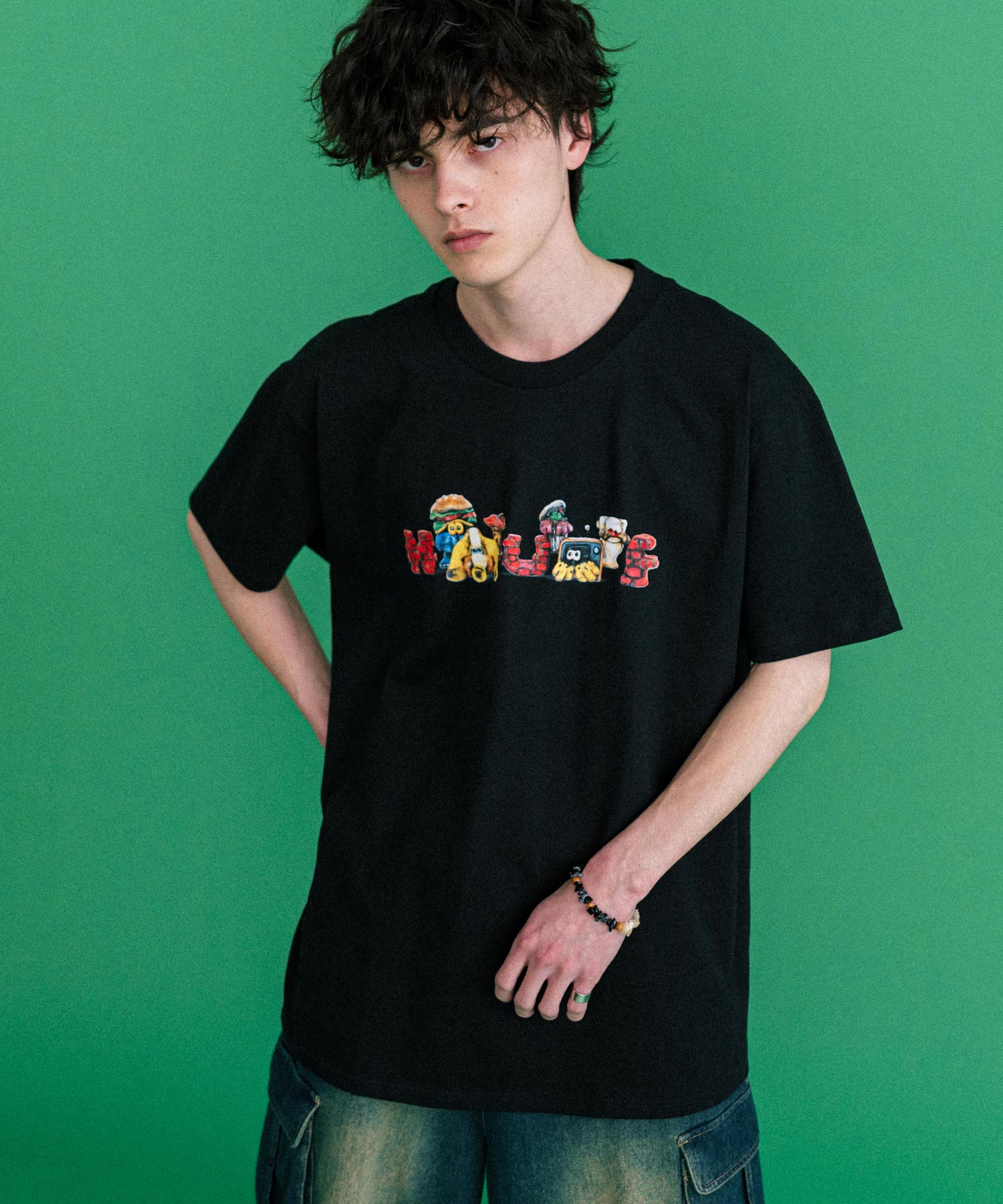 ロッキーモンロー Rocky Monroe  HUF ハフ プリントT 半袖 メンズ カットソー Tシャツ 新色追加 オーバーサイズ ロゴ キャラクター アメコミ コラボ MARVEL TOYOTA 15626（G） G