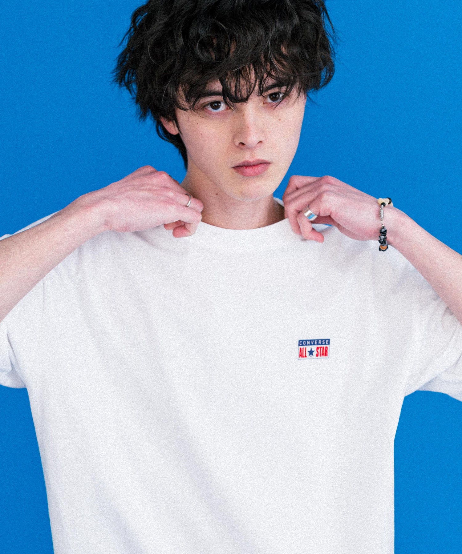 ロッキーモンロー Rocky Monroe CONVERSE コンバース ロゴT 半袖 メンズ カットソー Tシャツ プレートロゴ オーバーサイズ ルーズ リラックス カジュアル ストリート 15723 （49.ブラック） 49.ブラック