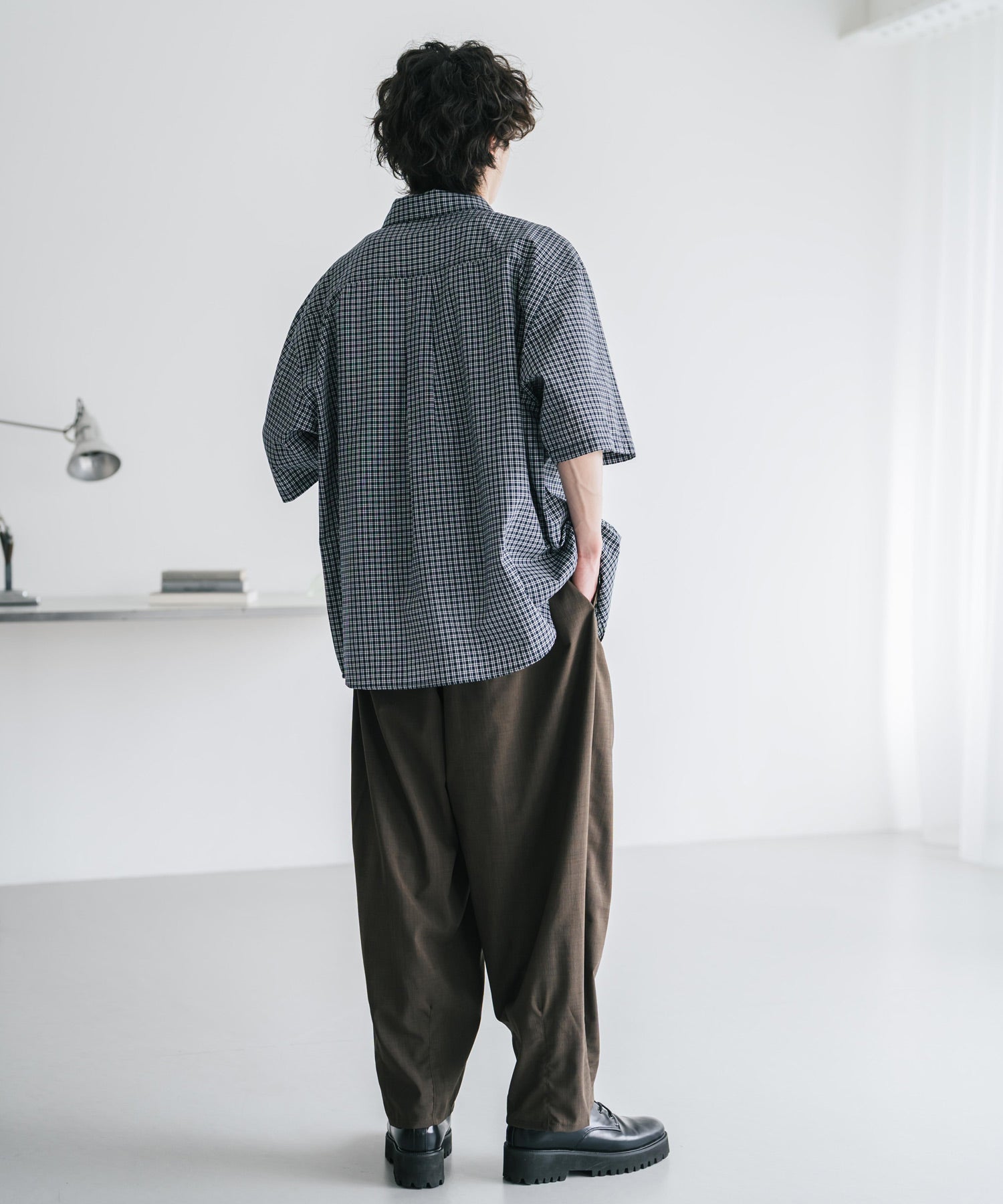 ロッキーモンロー Rocky Monroe バルーンパンツ カーブ バレル 接触冷感 メンズ ワイド イージー テーパード リラックス タック リネンライク 吸水速乾 ストレッチ ひんやり 軽い 15481 （ブラウン） ブラウン