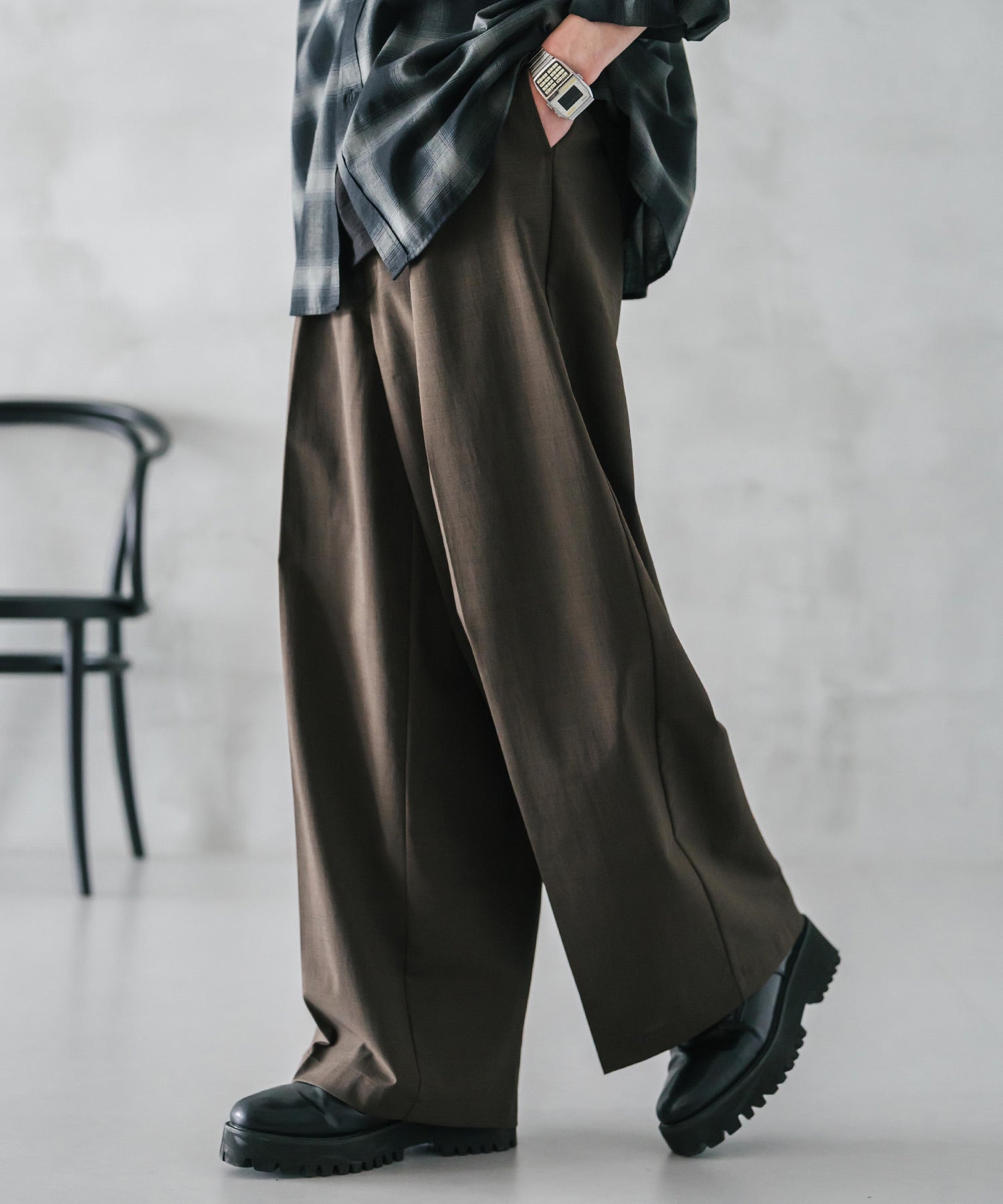 ロッキーモンロー Rocky Monroe スラックス ワイドパンツ 接触冷感 メンズ ストレート イージー ルーズ センタープレス ワンタック バックシャーリング リネンライク 多機能 ストレッチ 15483 （ブルーグリーン） ブルーグリーン