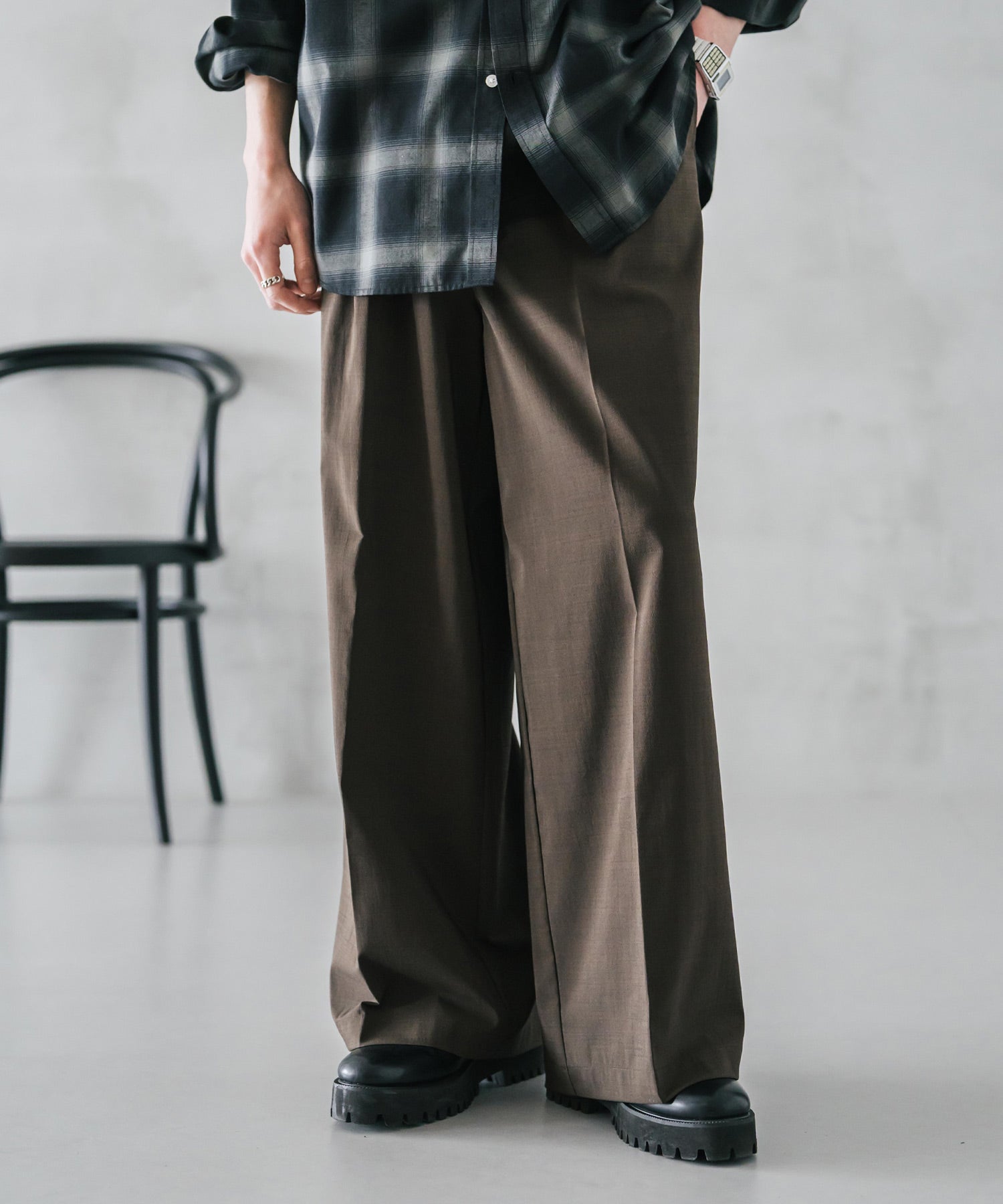 ロッキーモンロー Rocky Monroe スラックス ワイドパンツ 接触冷感 メンズ ストレート イージー ルーズ センタープレス ワンタック バックシャーリング リネンライク 多機能 ストレッチ 15483 （ブルーグリーン） ブルーグリーン
