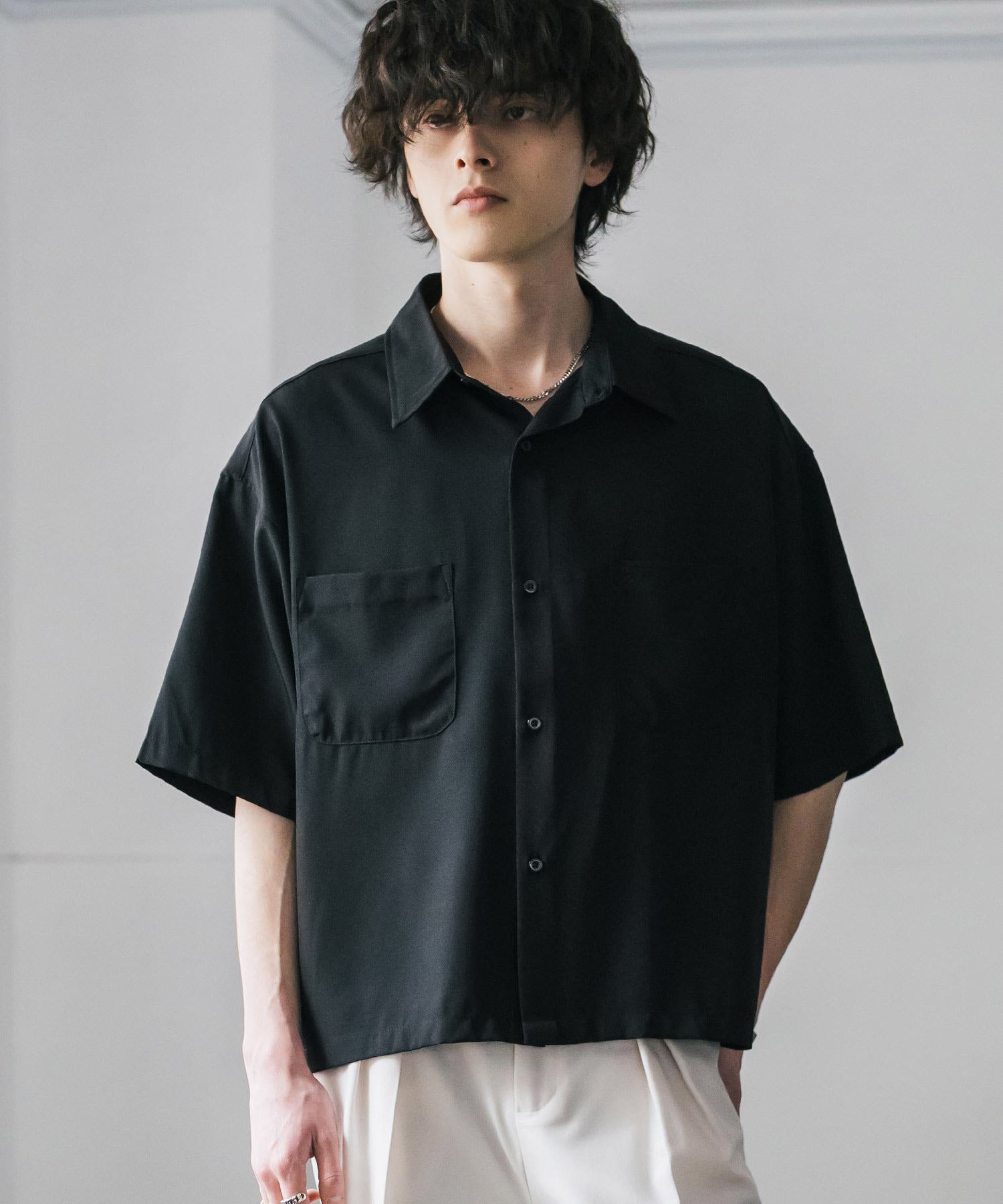 ロッキーモンロー Rocky Monroe 接触冷感 シャツ 半袖 短丈 ストレッチ メンズ レディース ショート丈 無地 とろみ オーバーサイズ ビッグシルエット リラックス ゆったり 15366 （バーガンディ） バーガンディ