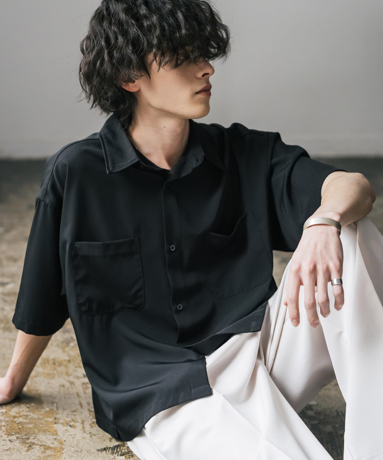 ロッキーモンロー Rocky Monroe 接触冷感 シャツ 半袖 短丈 ストレッチ メンズ レディース ショート丈 無地 とろみ オーバーサイズ ビッグシルエット リラックス ゆったり 15366 （バーガンディ） バーガンディ