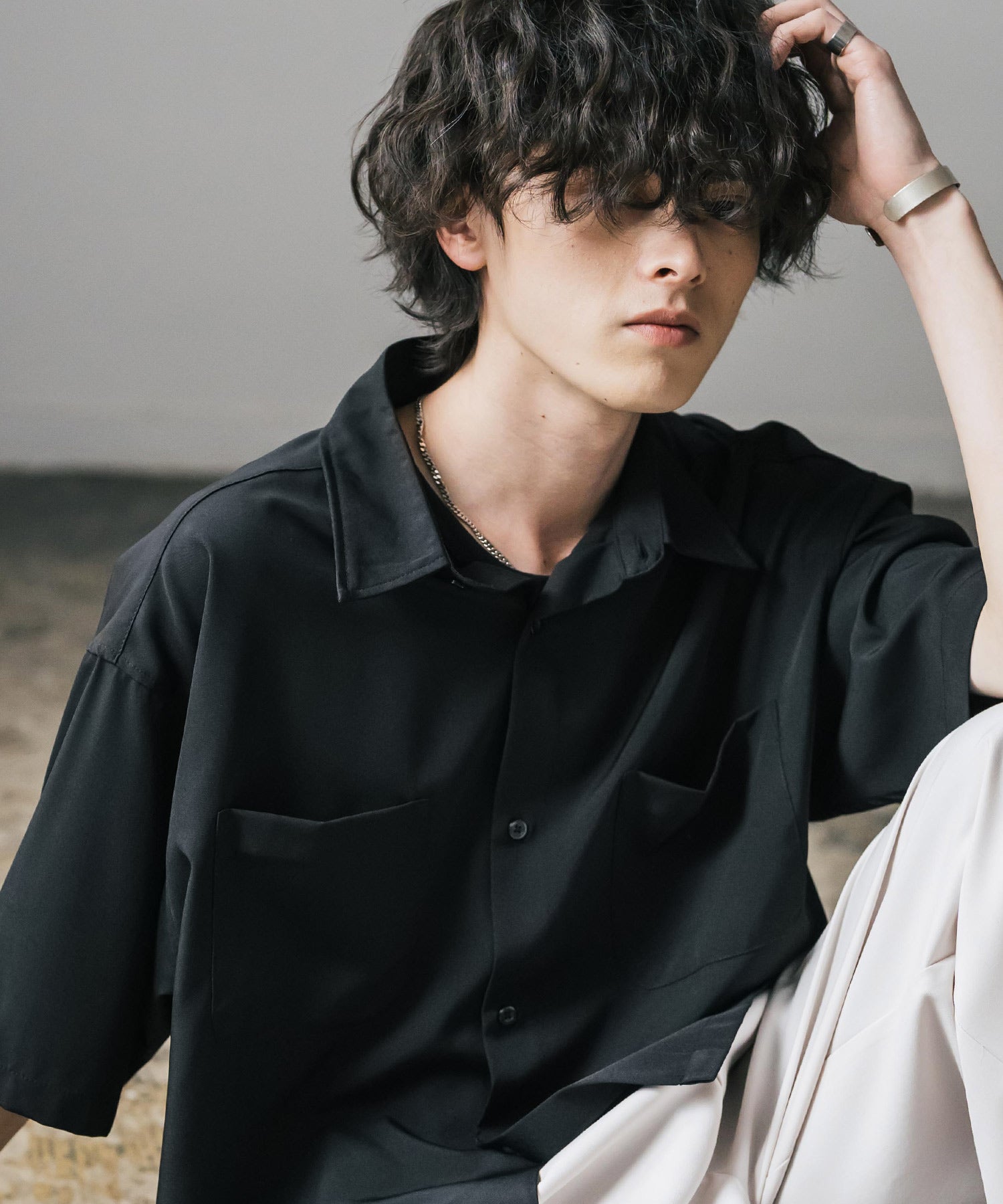 ロッキーモンロー Rocky Monroe 接触冷感 シャツ 半袖 短丈 ストレッチ メンズ レディース ショート丈 無地 とろみ オーバーサイズ ビッグシルエット リラックス ゆったり 15366 （バーガンディ） バーガンディ