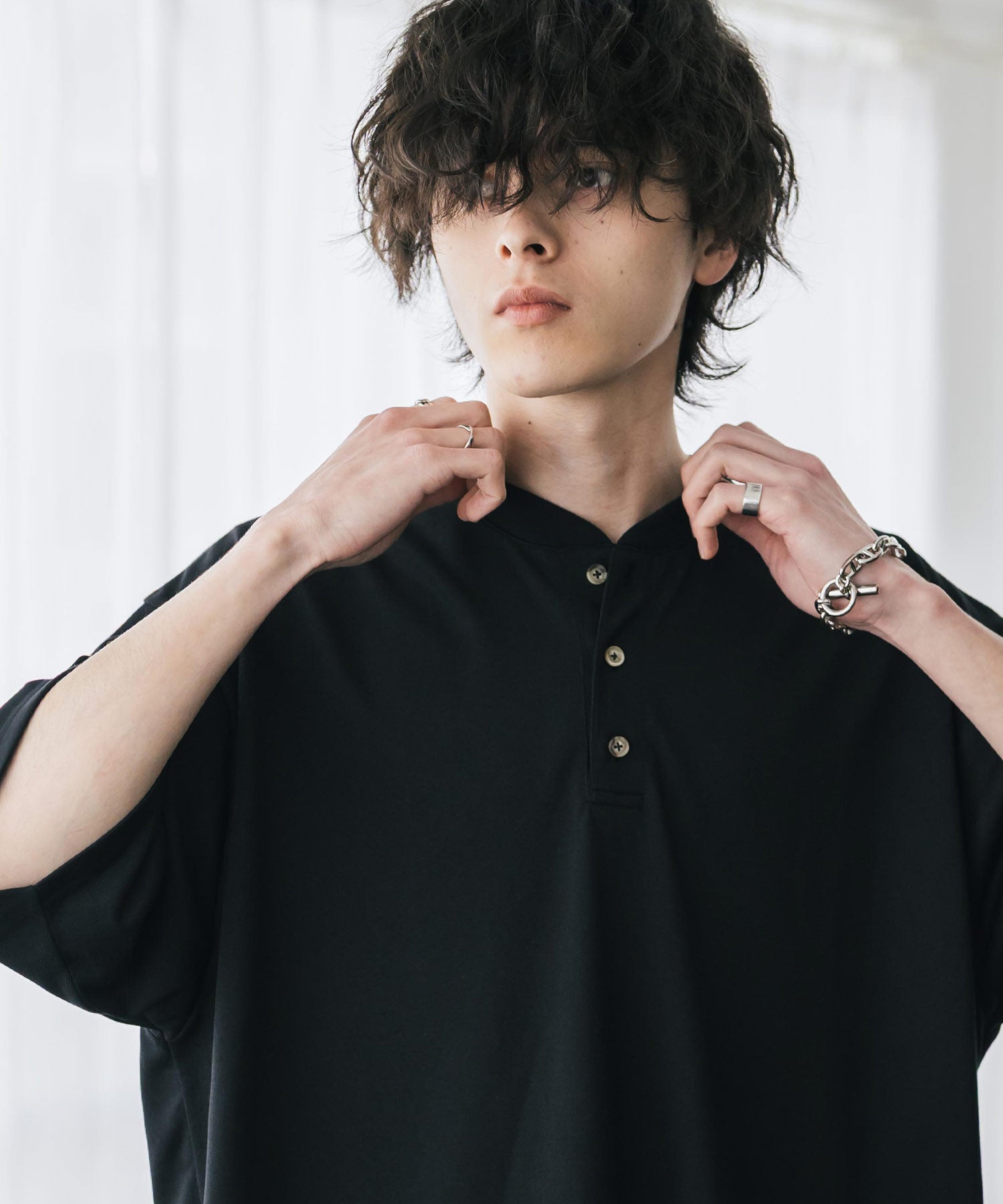 ロッキーモンロー Rocky Monroe Tシャツ 半袖 無地 ヘンリーネック メンズ レディース カットソー 多機能 接触冷感 遮熱 UVカット コットンタッチ 吸水拡散 リラックス  15428 （グレージュ） グレージュ