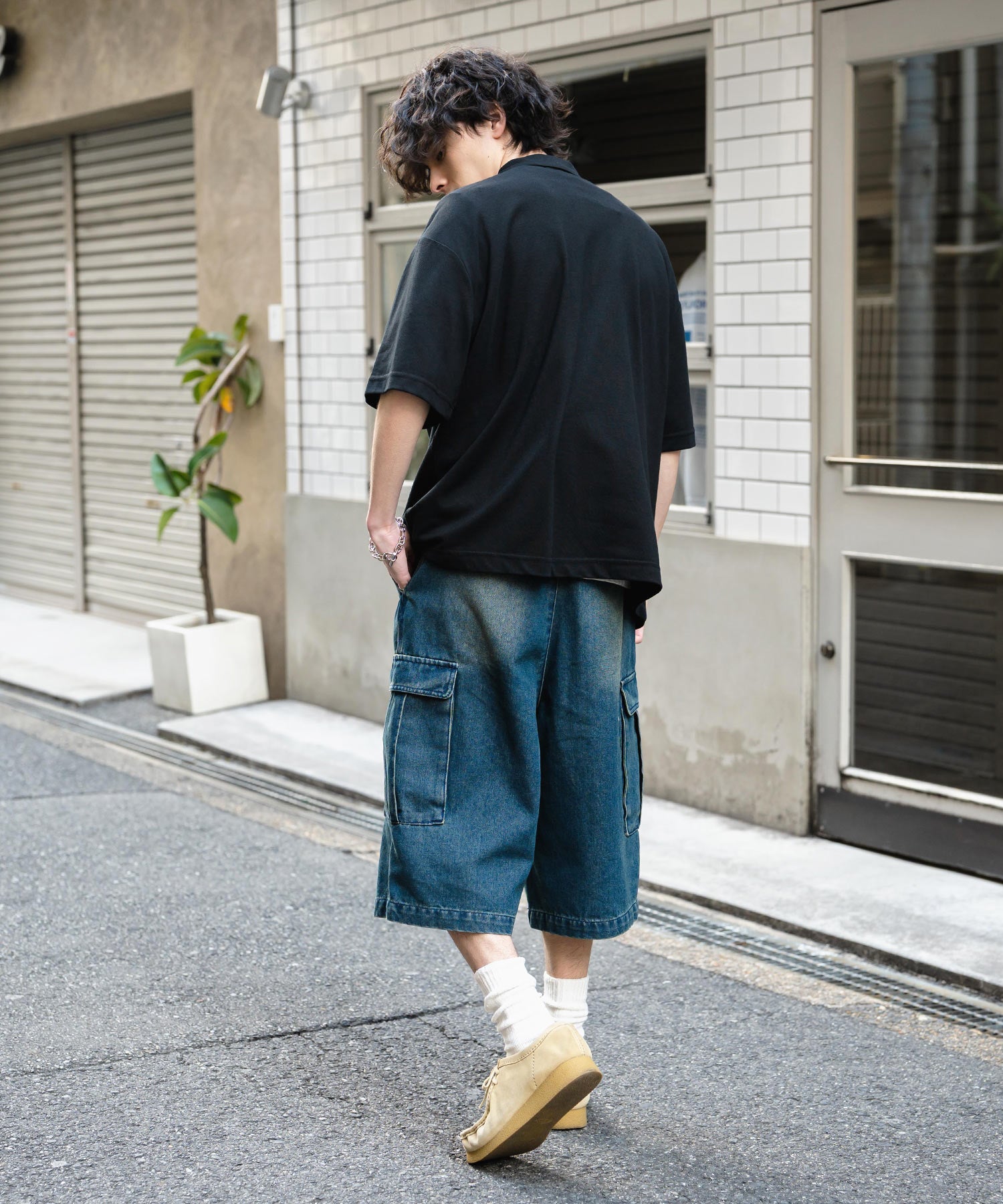 ロッキーモンロー Rocky Monroe KANGOL カンゴール ポロシャツ ハーフジップ 半袖 接触冷感 メンズ レディース 鹿の子 カノコ オーバーサイズ ビッグシルエット 通気性 15474 （ブルー） ブルー