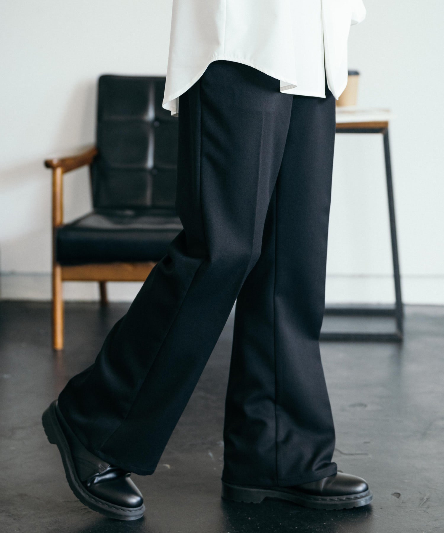 Rocky Monroe Flare Pants Men's Slacks Easy Tapered Semi-Wide Bootcut Color Pants Center Press TR Stretch Plain Simple Korea 9636
