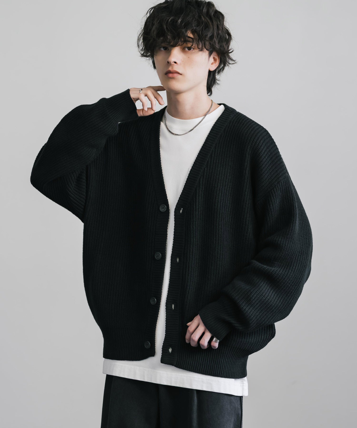 ロッキーモンロー Rocky Monroe ニットカーディガン メンズ レディース セーター 片畦編み ハイバルキー ウォッシャブル 羽織り ライトアウター オーバーサイズ ビッグシルエット カジュアル  （オレンジ） オレンジ