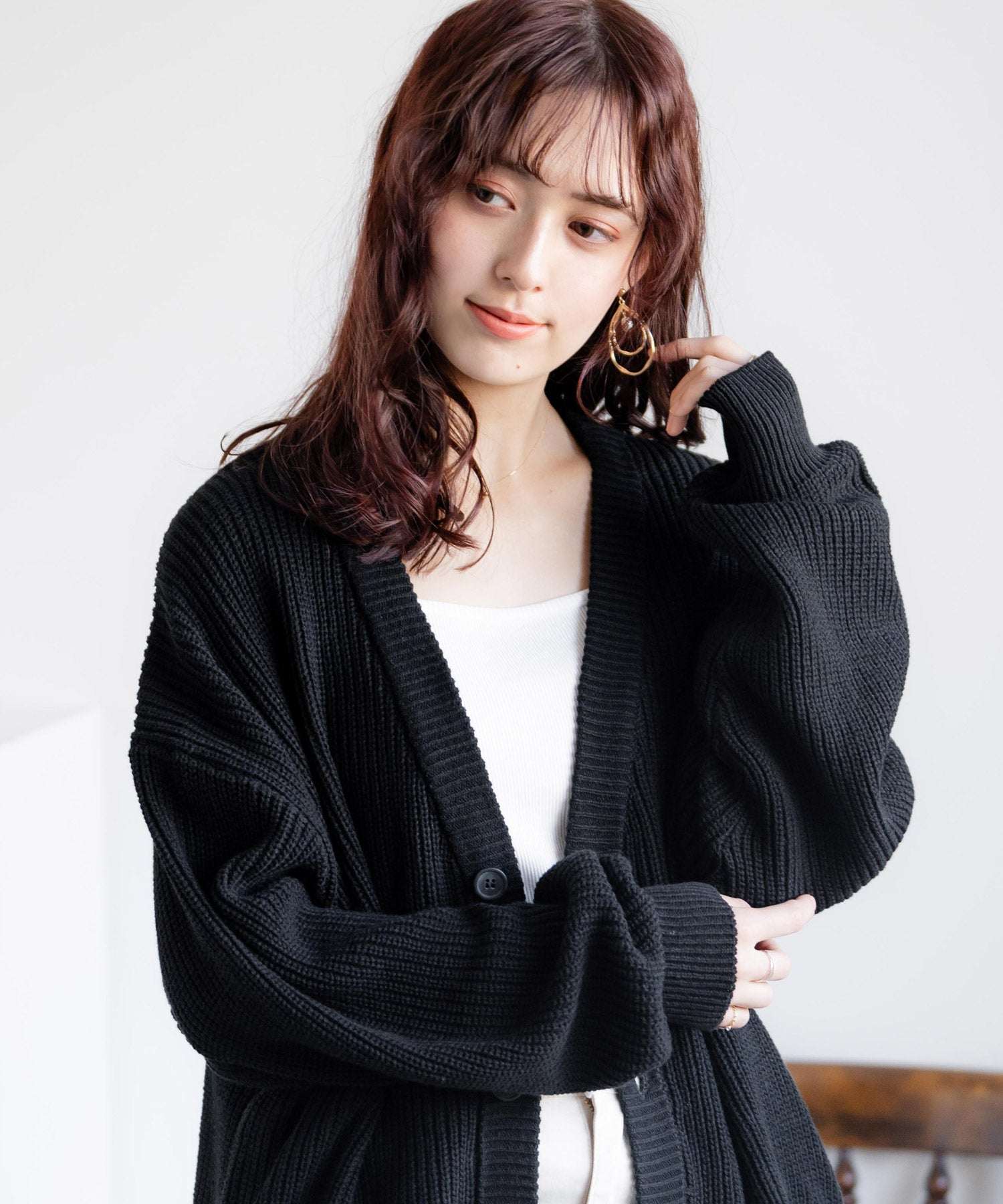 ロッキーモンロー Rocky Monroe ニットカーディガン メンズ レディース セーター 片畦編み ハイバルキー ウォッシャブル 羽織り ライトアウター オーバーサイズ ビッグシルエット カジュアル