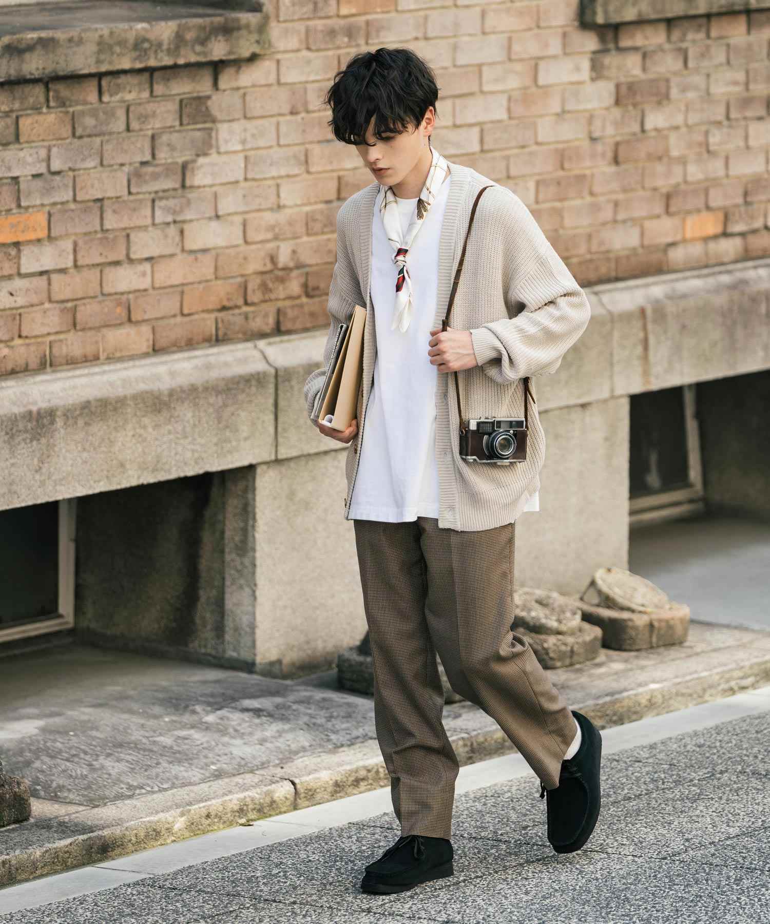 ロッキーモンロー Rocky Monroe ニットカーディガン メンズ レディース セーター 片畦編み ハイバルキー ウォッシャブル 羽織り ライトアウター オーバーサイズ ビッグシルエット カジュアル