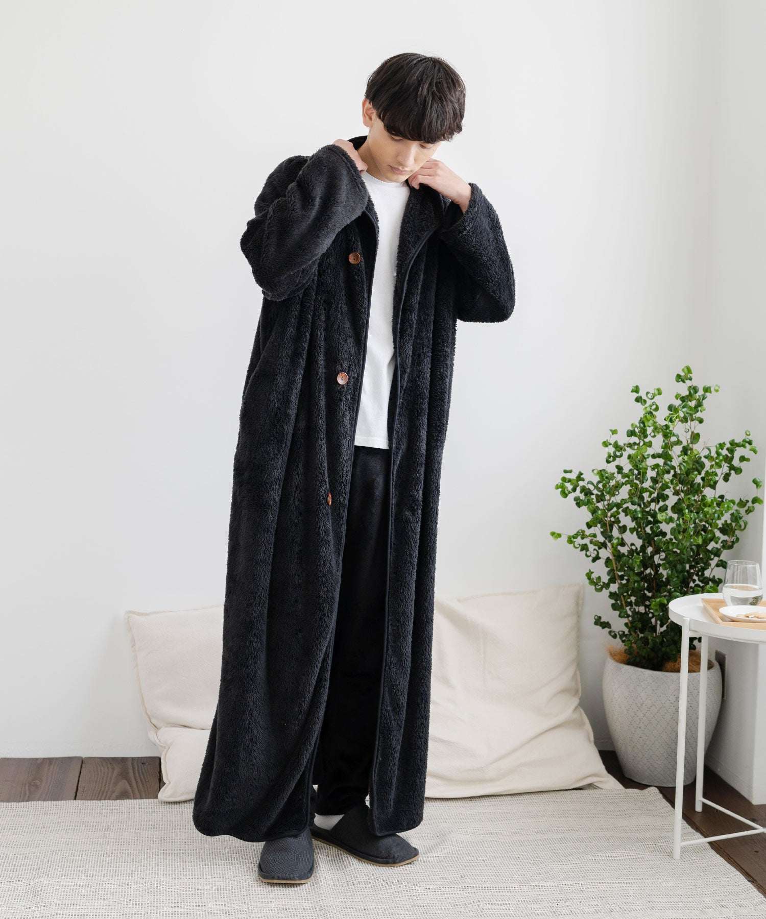 Rocky Monroe Wearable Blanket Moco Boa Long Women's Men's Blanket Cardigan Loungewear Room Dress Loungewear Pajamas Light Outerwear Cover Maternity