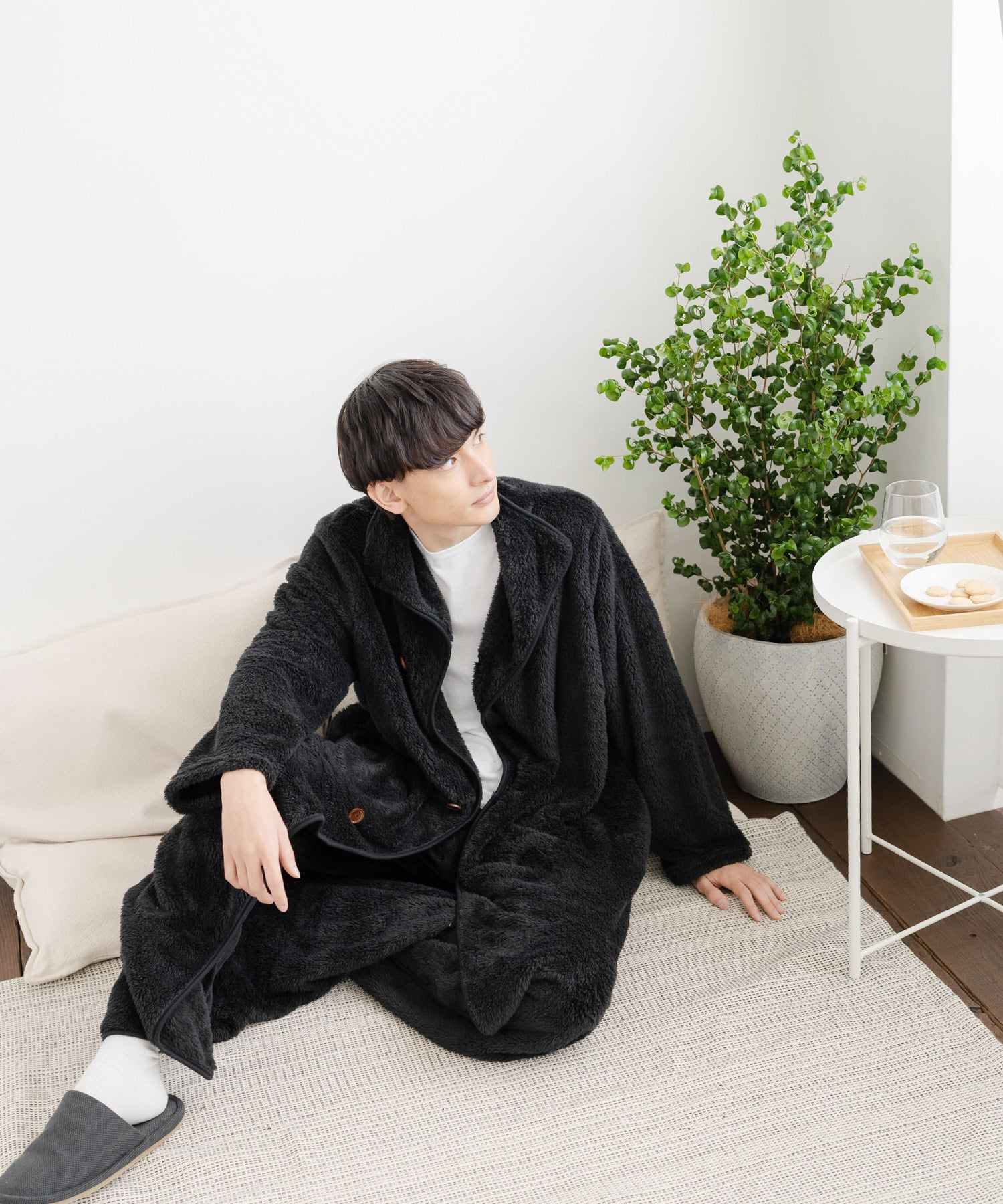 Rocky Monroe Wearable Blanket Moco Boa Long Women's Men's Blanket Cardigan Loungewear Room Dress Loungewear Pajamas Light Outerwear Cover Maternity