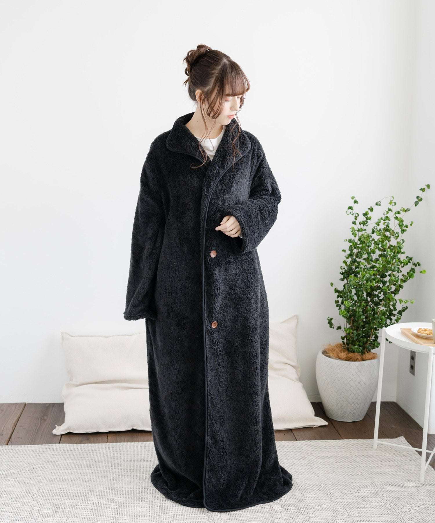 Rocky Monroe Wearable Blanket Moco Boa Long Women's Men's Blanket Cardigan Loungewear Room Dress Loungewear Pajamas Light Outerwear Cover Maternity