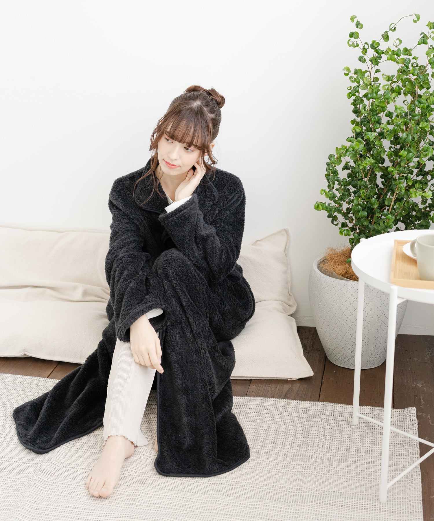 Rocky Monroe Wearable Blanket Moco Boa Long Women's Men's Blanket Cardigan Loungewear Room Dress Loungewear Pajamas Light Outerwear Cover Maternity