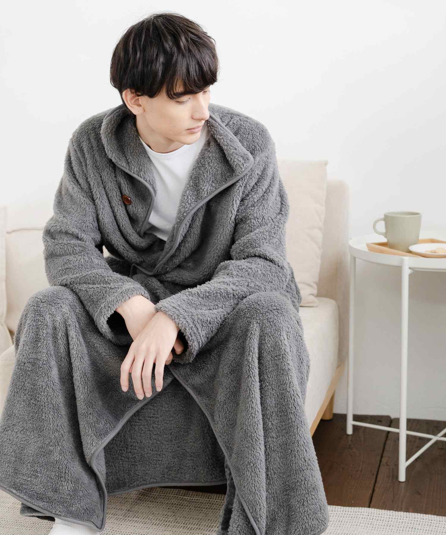 Rocky Monroe Wearable Blanket Moco Boa Long Women's Men's Blanket Cardigan Loungewear Room Dress Loungewear Pajamas Light Outerwear Cover Maternity