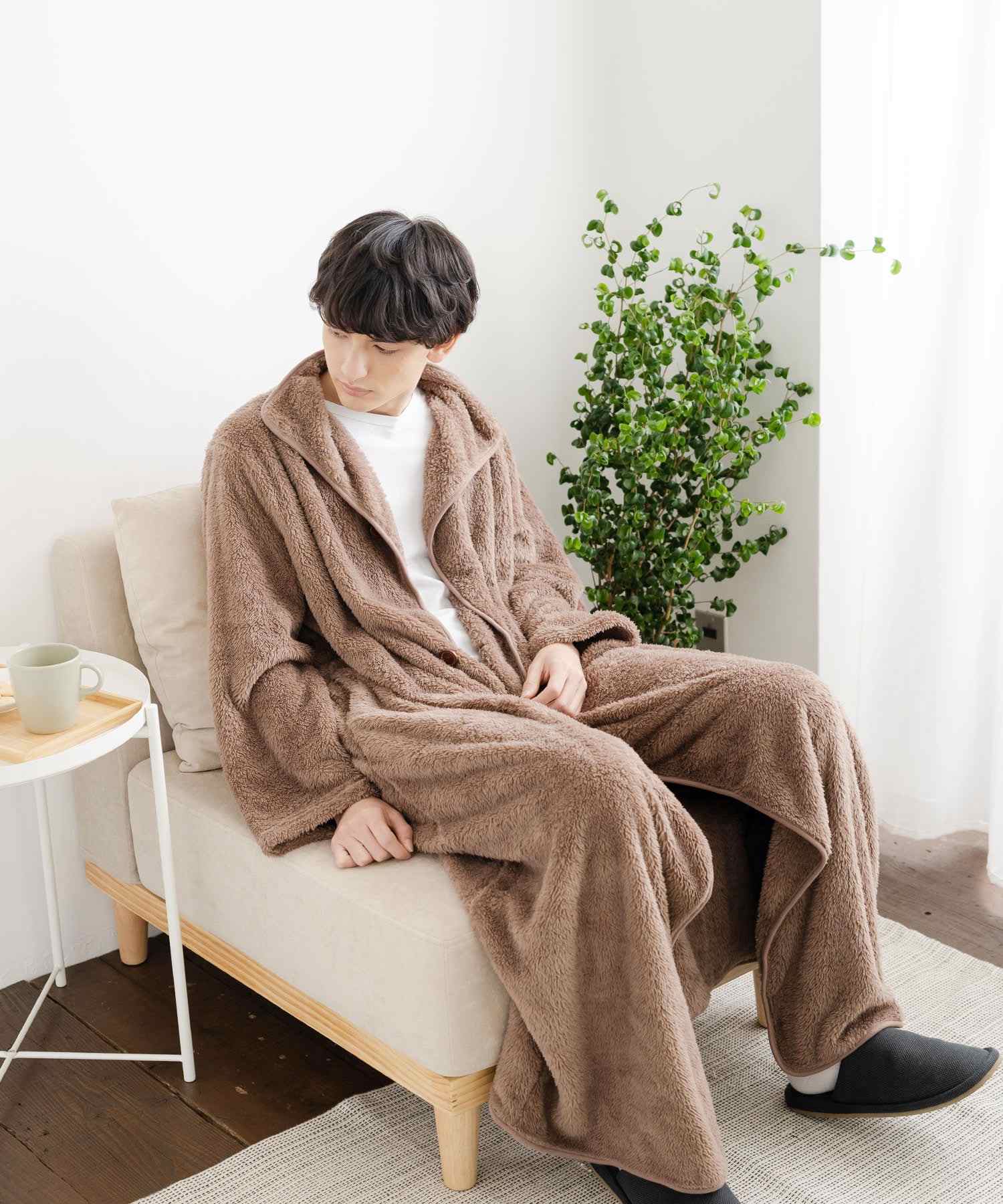 Rocky Monroe Wearable Blanket Moco Boa Long Women's Men's Blanket Cardigan Loungewear Room Dress Loungewear Pajamas Light Outerwear Cover Maternity