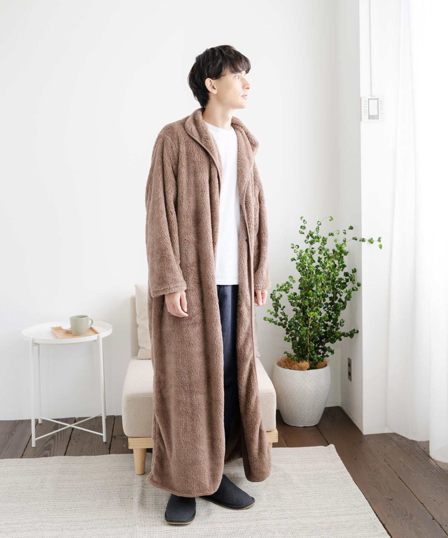 Rocky Monroe Wearable Blanket Moco Boa Long Women's Men's Blanket Cardigan Loungewear Room Dress Loungewear Pajamas Light Outerwear Cover Maternity