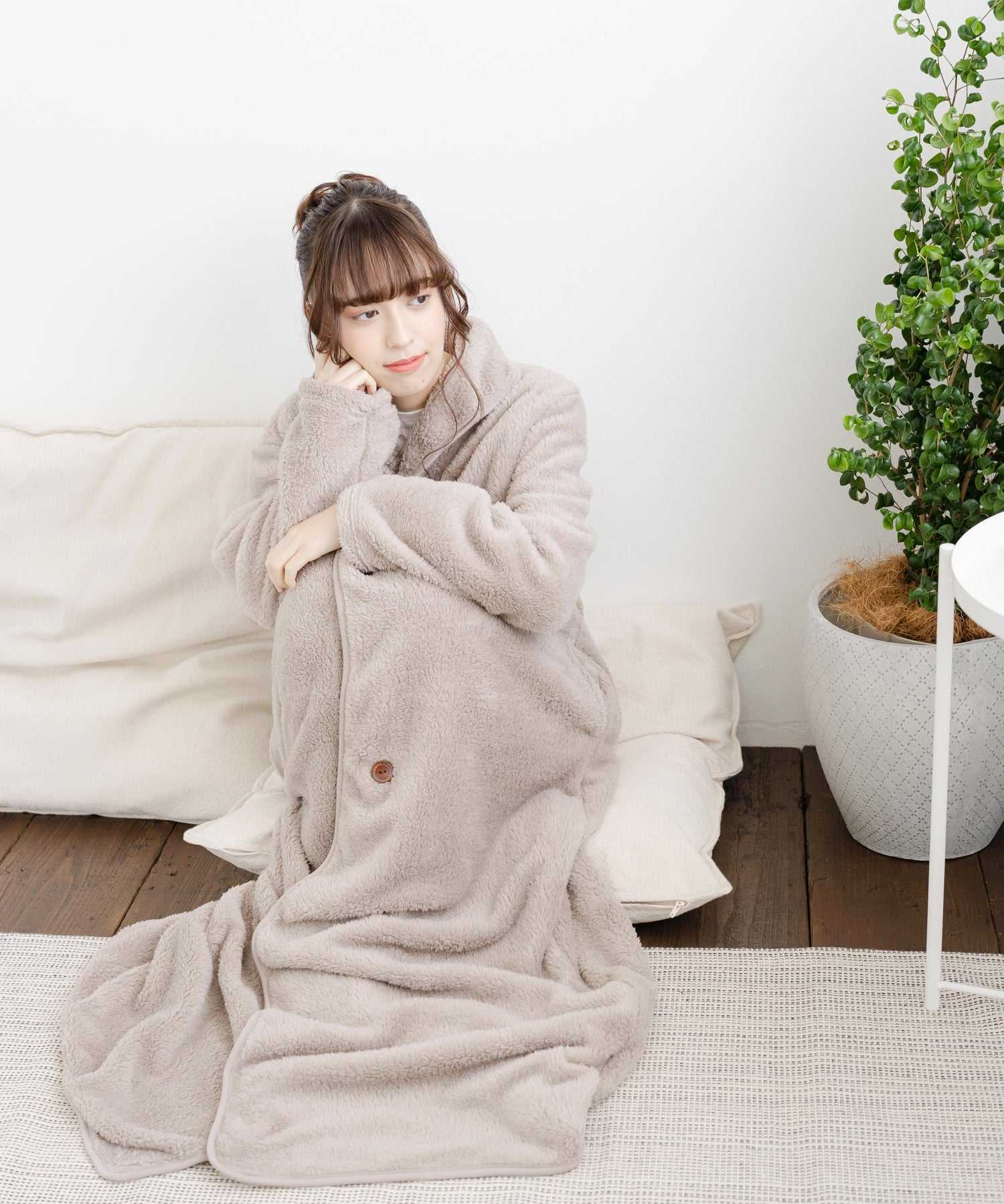 Rocky Monroe Wearable Blanket Moco Boa Long Women's Men's Blanket Cardigan Loungewear Room Dress Loungewear Pajamas Light Outerwear Cover Maternity
