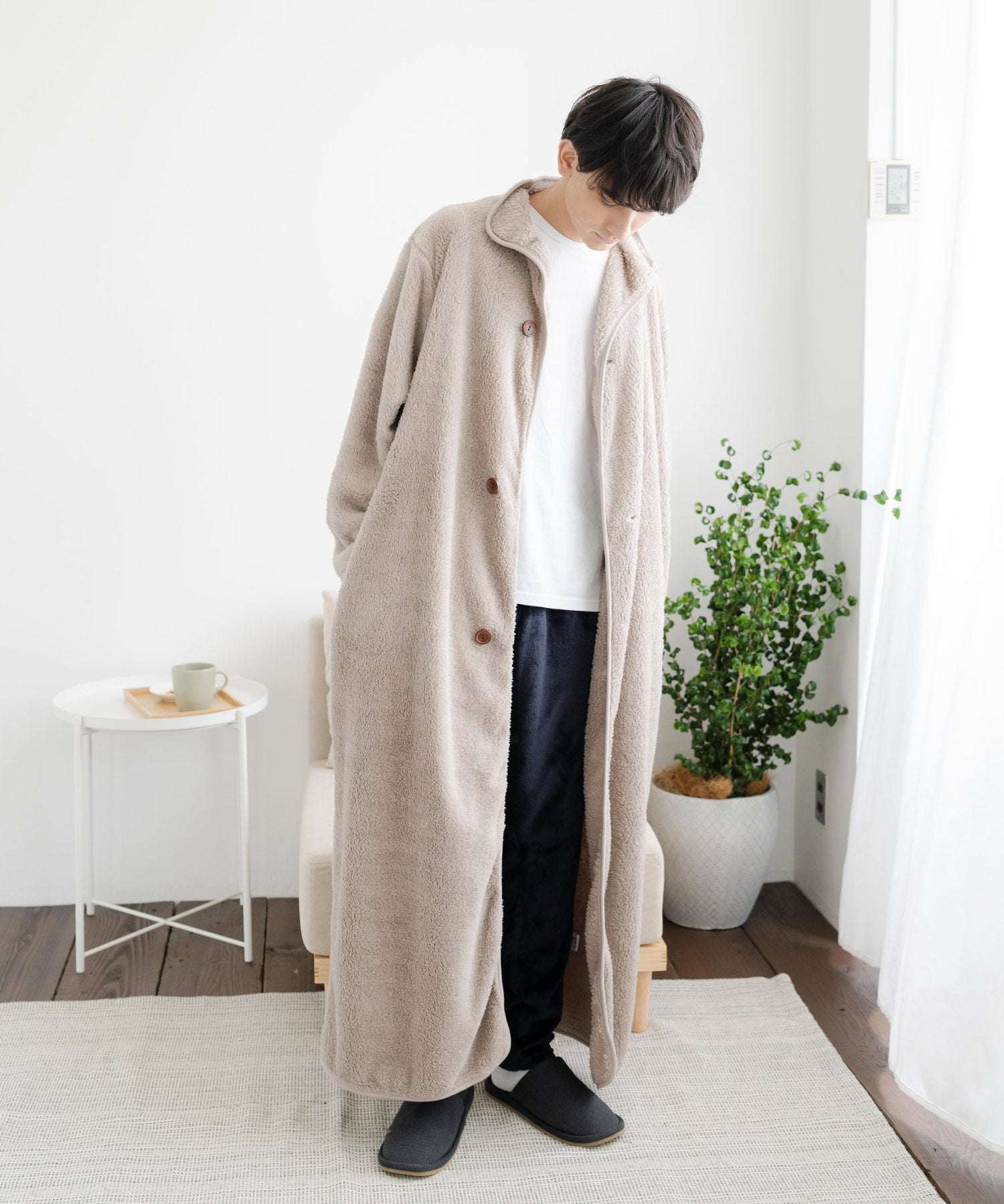 Rocky Monroe Wearable Blanket Moco Boa Long Women's Men's Blanket Cardigan Loungewear Room Dress Loungewear Pajamas Light Outerwear Cover Maternity