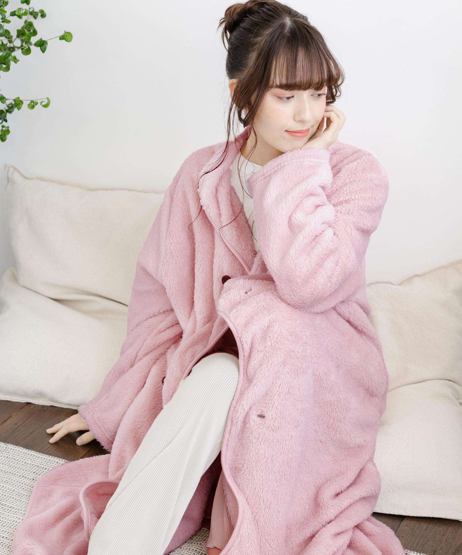 Rocky Monroe Wearable Blanket Moco Boa Long Women's Men's Blanket Cardigan Loungewear Room Dress Loungewear Pajamas Light Outerwear Cover Maternity