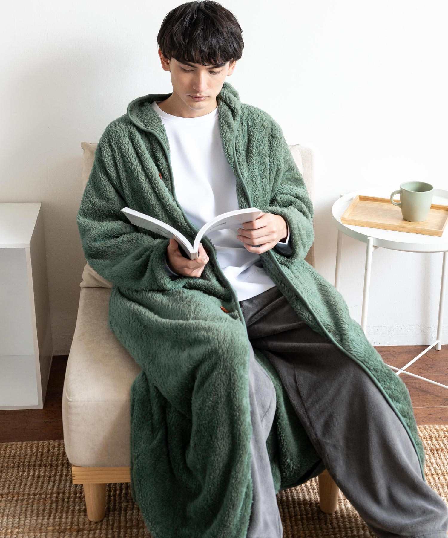 Rocky Monroe Wearable Blanket Moco Boa Long Women's Men's Blanket Cardigan Loungewear Room Dress Loungewear Pajamas Light Outerwear Cover Maternity