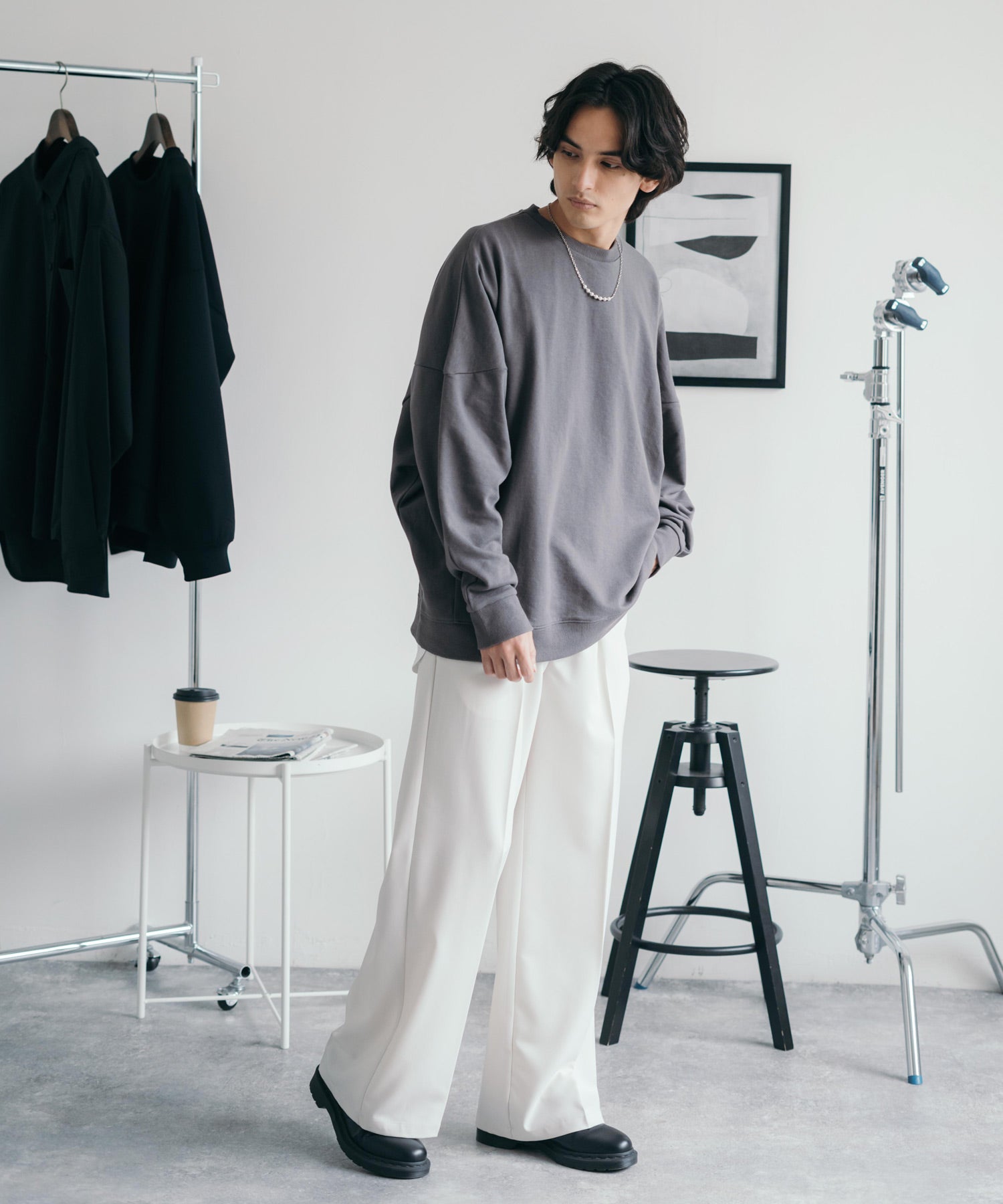 ロッキーモンロー Rocky Monroe トレーナー スウェット メンズ レディース ドルマン 裏毛 裏パイル 無地 ルーズ オーバーサイズ ビッグシルエット ムササビ 部屋着 ルームウェア ボリューム