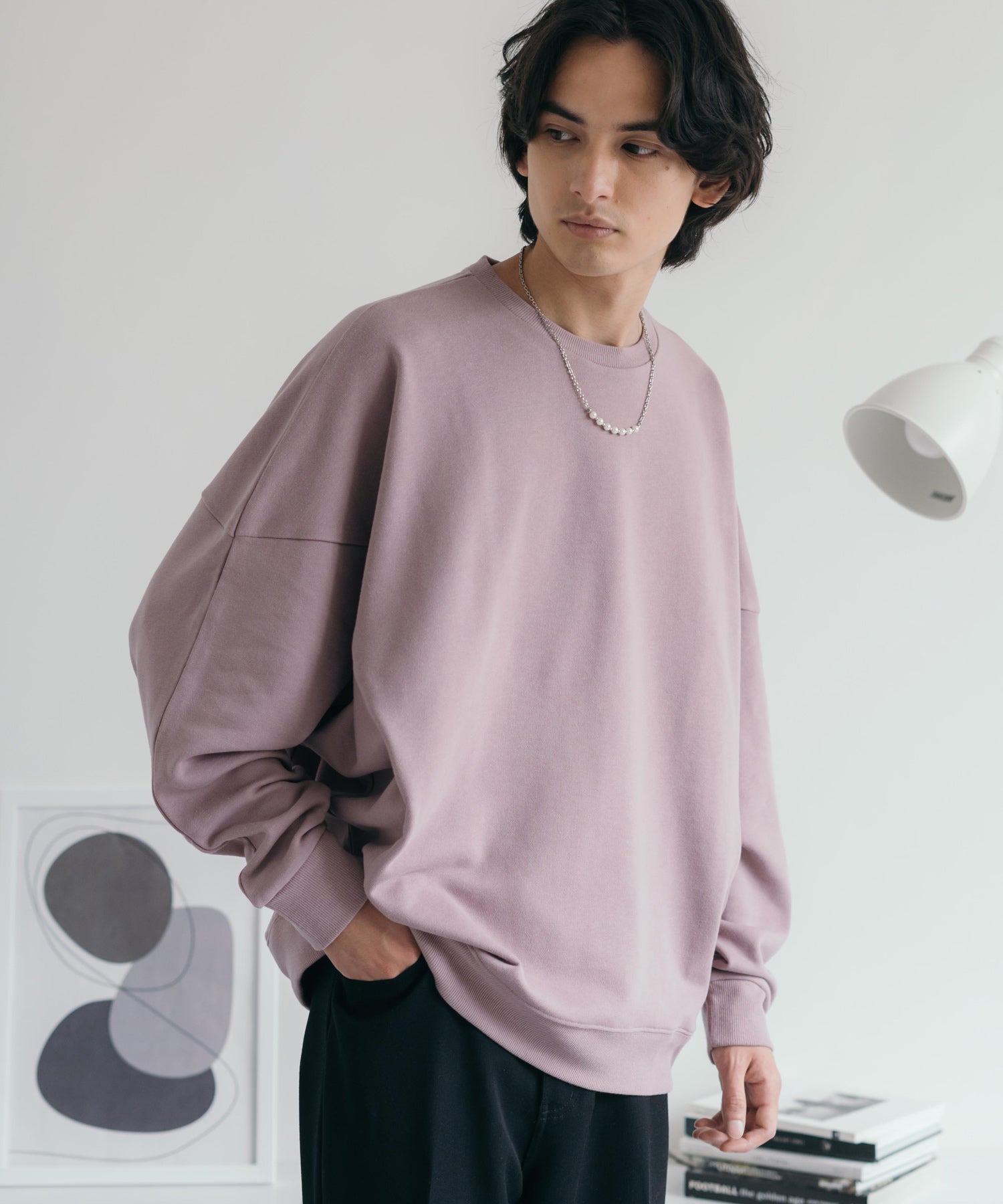 ロッキーモンロー Rocky Monroe トレーナー スウェット メンズ レディース ドルマン 裏毛 裏パイル 無地 ルーズ オーバーサイズ ビッグシルエット ムササビ 部屋着 ルームウェア ボリューム