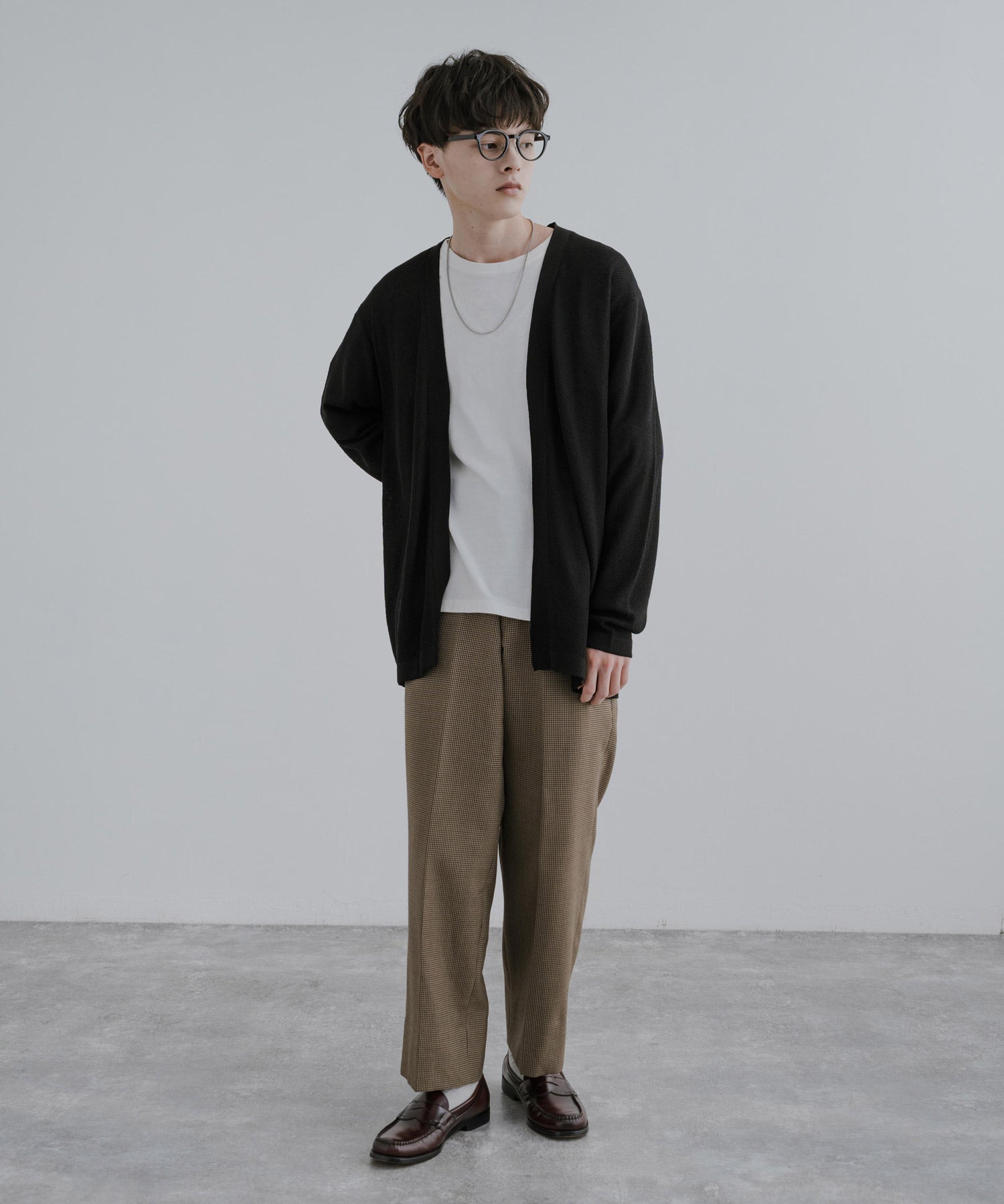 Rocky Monroe Buttonless Cardigan Linen Touch Men's Women's Casual Big Silhouette Plain Simple Pair Matching Relaxed Loose Pique Knit Polo Fabric