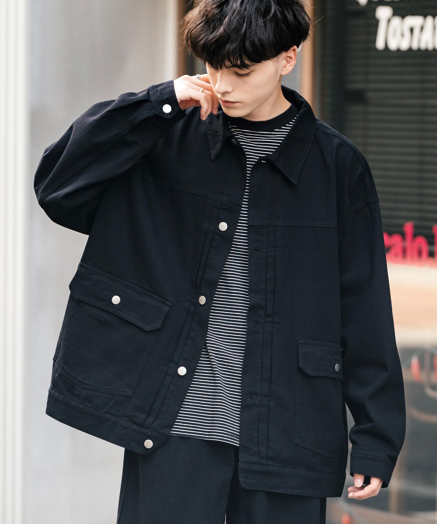 ロッキーモンロー Rocky Monroe セットアップ デニムジャケット ワイドパンツ メンズ レディース ライトアウター オーバーサイズ ビッグシルエット ゆったり ワーク セカンド 2nd Gジャン