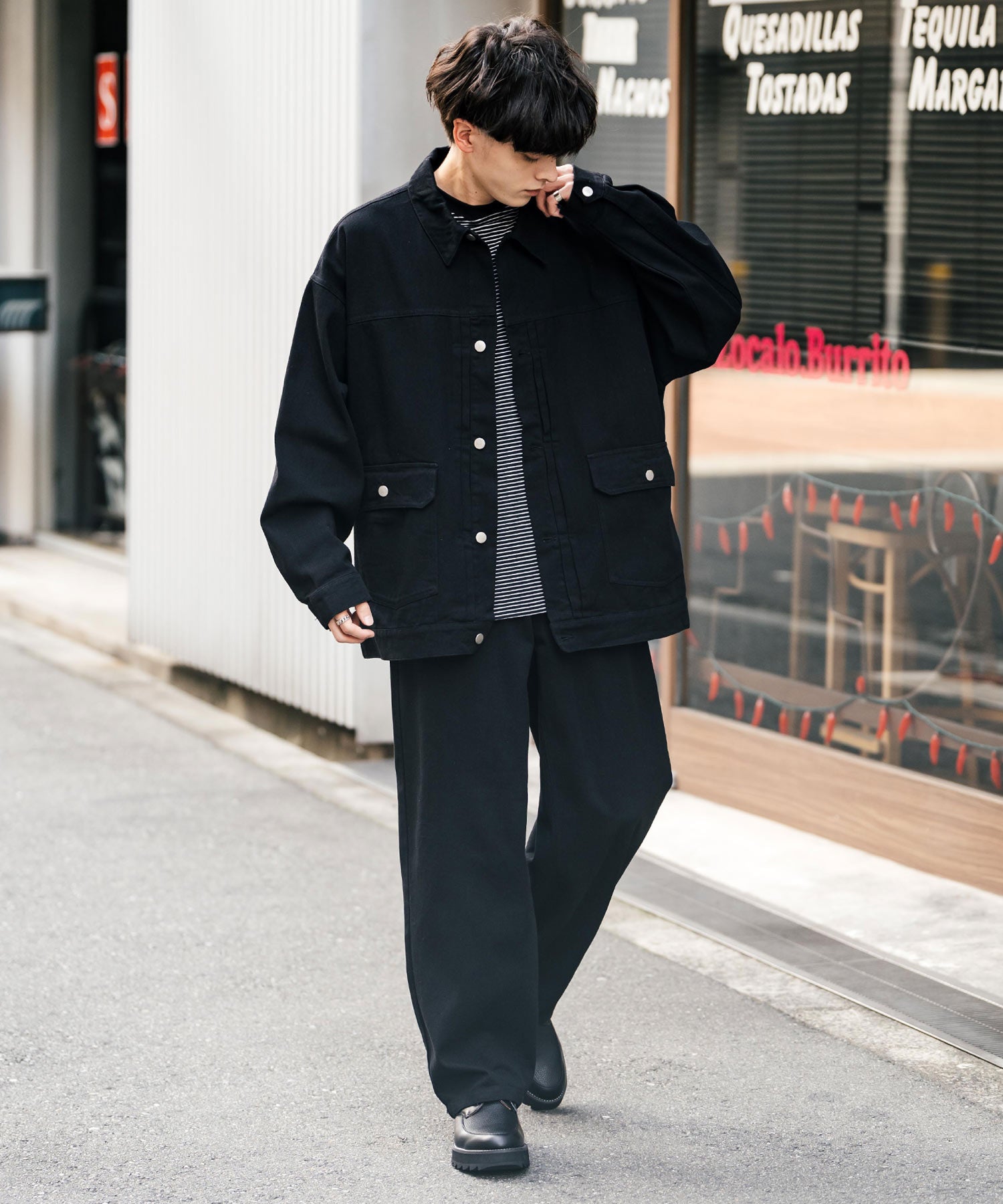 ロッキーモンロー Rocky Monroe セットアップ デニムジャケット ワイドパンツ メンズ レディース ライトアウター オーバーサイズ ビッグシルエット ゆったり ワーク セカンド 2nd Gジャン