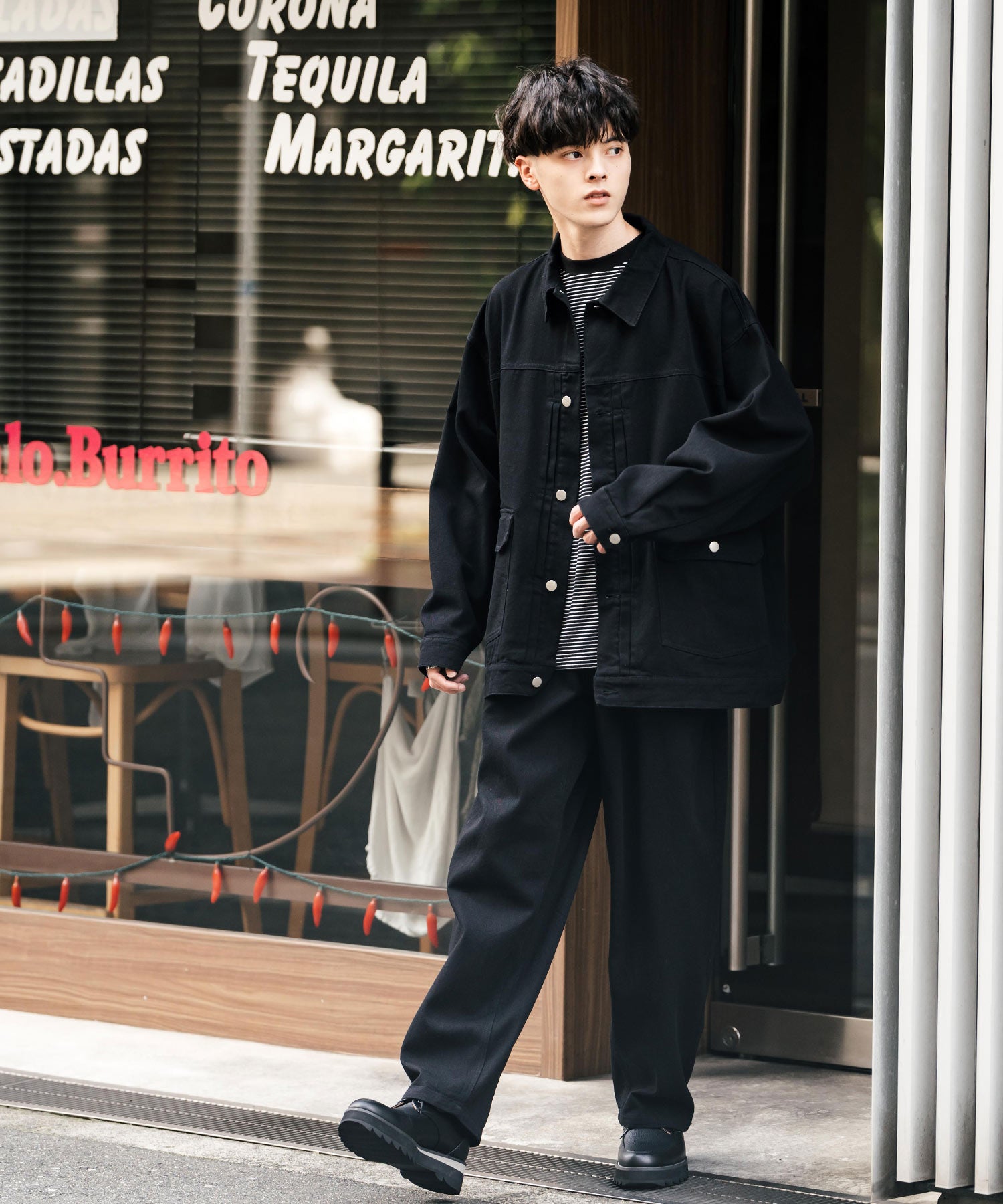 ロッキーモンロー Rocky Monroe セットアップ デニムジャケット ワイドパンツ メンズ レディース ライトアウター オーバーサイズ ビッグシルエット ゆったり ワーク セカンド 2nd Gジャン