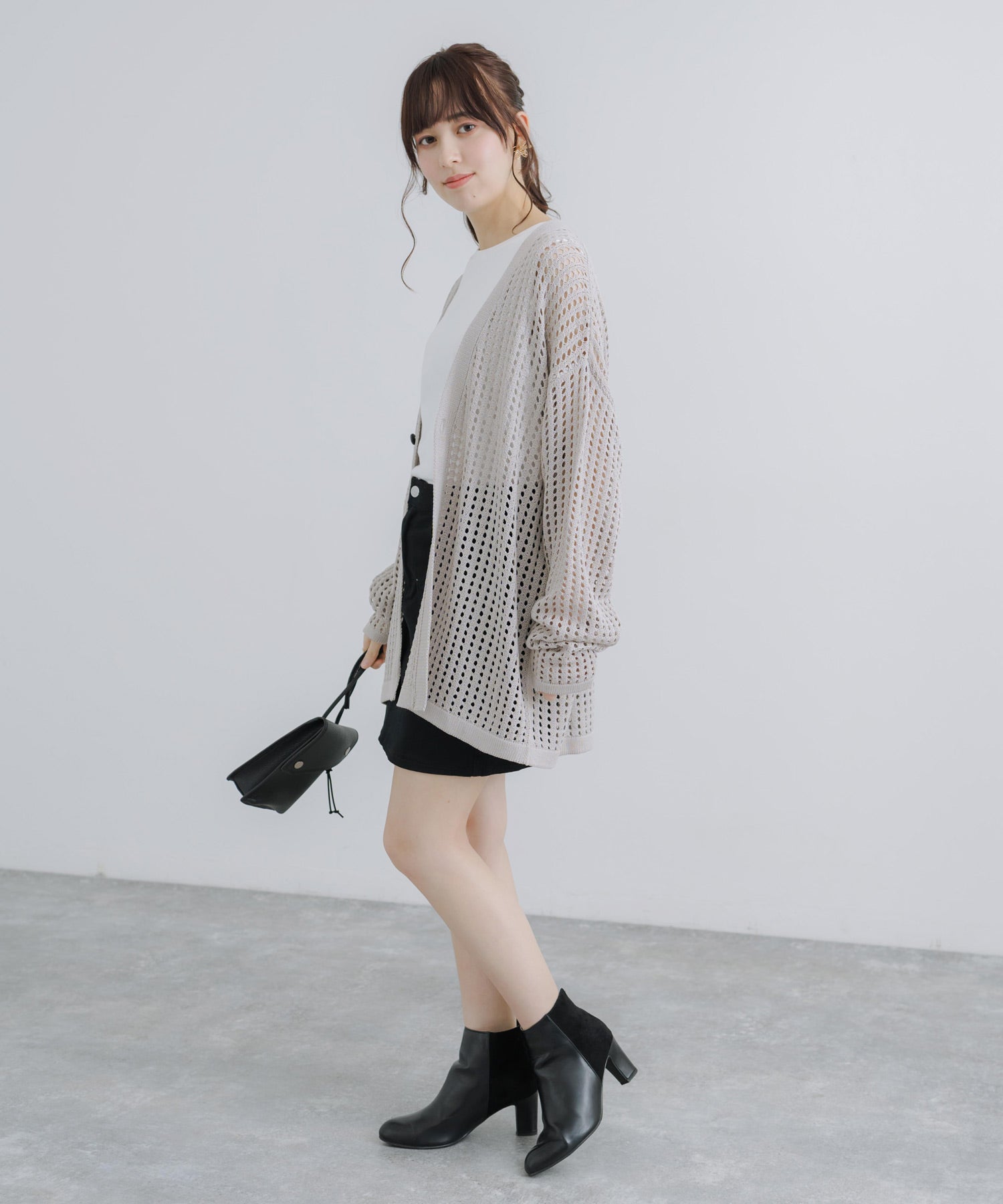 Rocky Monroe Cardigan Mesh Knit V-Neck Men’s Women’s Simple Casual Linen Touch Linen-Like Plain Summer Knit Big Silhouette Oversized