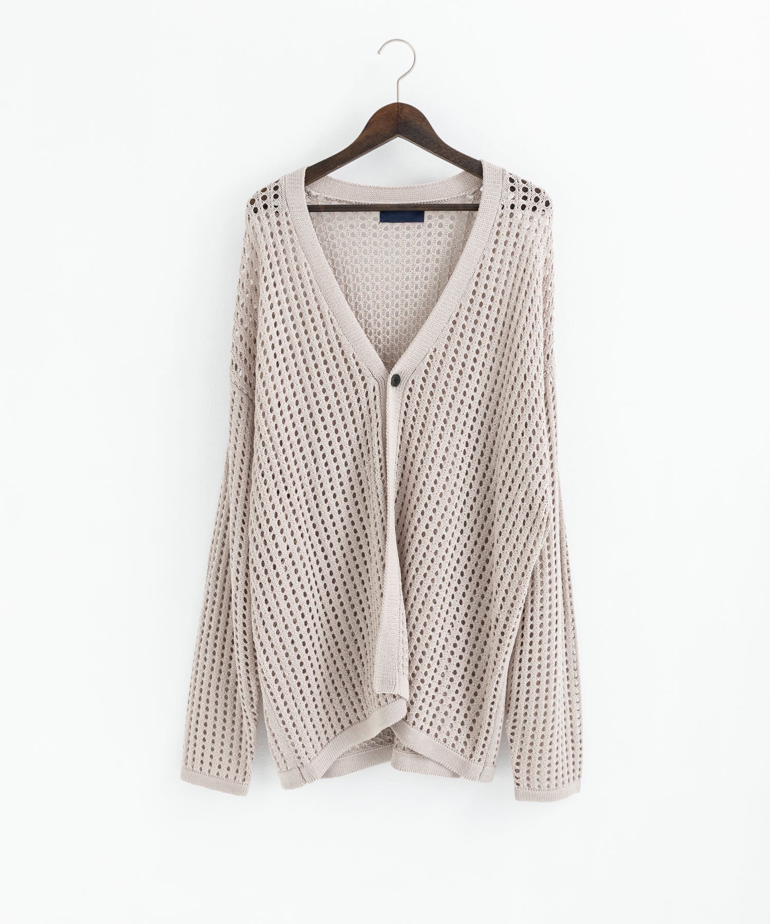 Rocky Monroe Cardigan Mesh Knit V-Neck Men’s Women’s Simple Casual Linen Touch Linen-Like Plain Summer Knit Big Silhouette Oversized