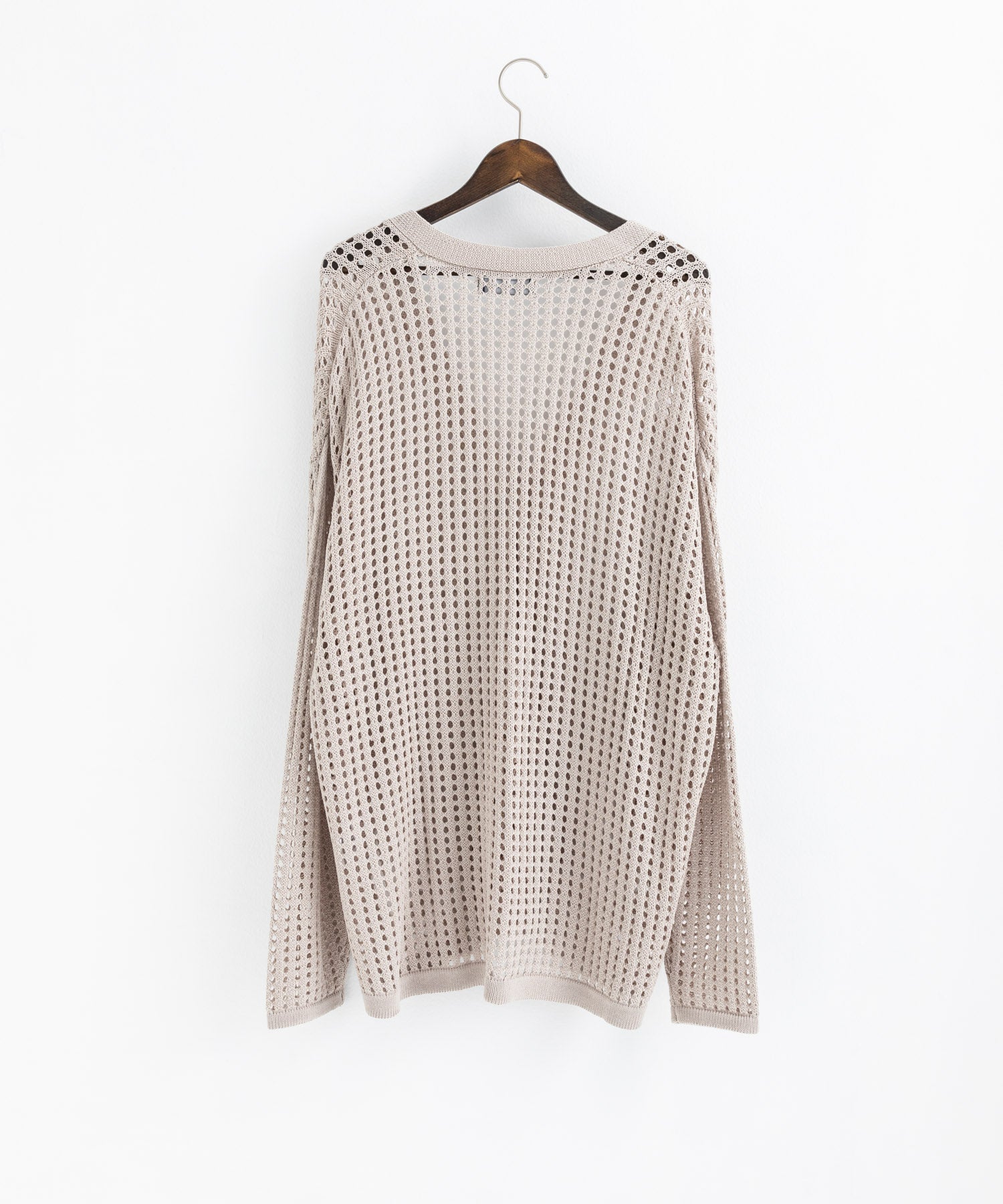 Rocky Monroe Cardigan Mesh Knit V-Neck Men’s Women’s Simple Casual Linen Touch Linen-Like Plain Summer Knit Big Silhouette Oversized