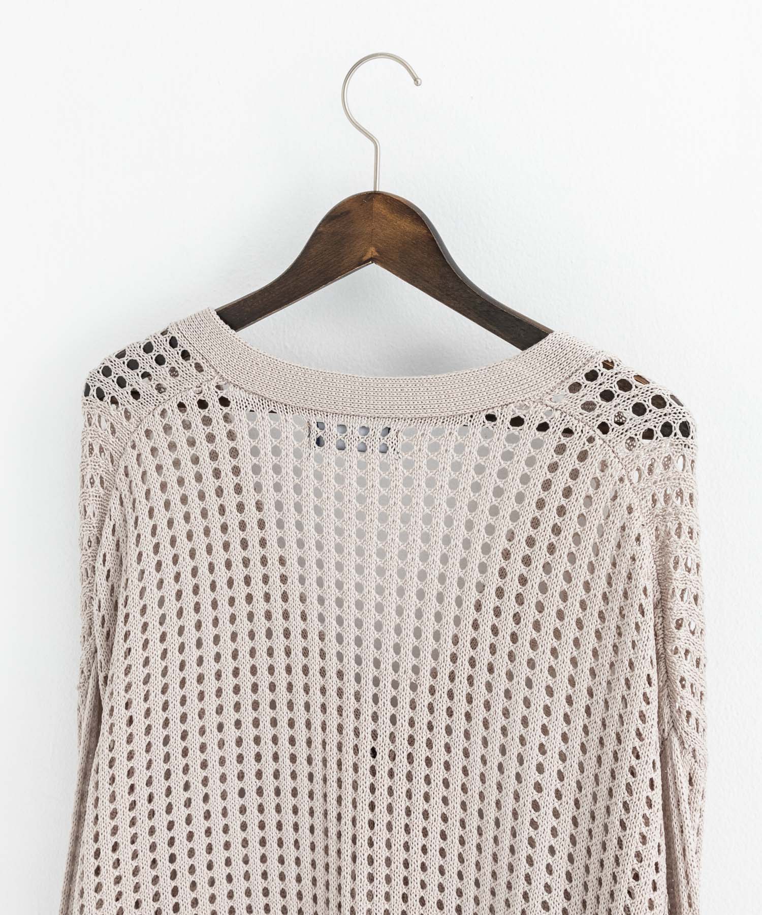 Rocky Monroe Cardigan Mesh Knit V-Neck Men’s Women’s Simple Casual Linen Touch Linen-Like Plain Summer Knit Big Silhouette Oversized
