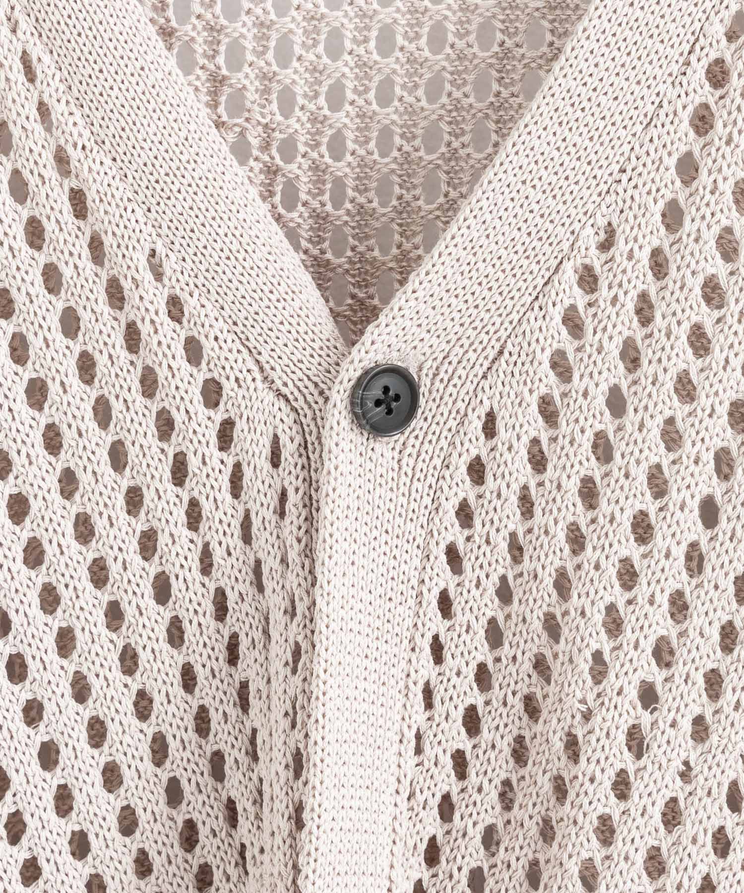 Rocky Monroe Cardigan Mesh Knit V-Neck Men’s Women’s Simple Casual Linen Touch Linen-Like Plain Summer Knit Big Silhouette Oversized