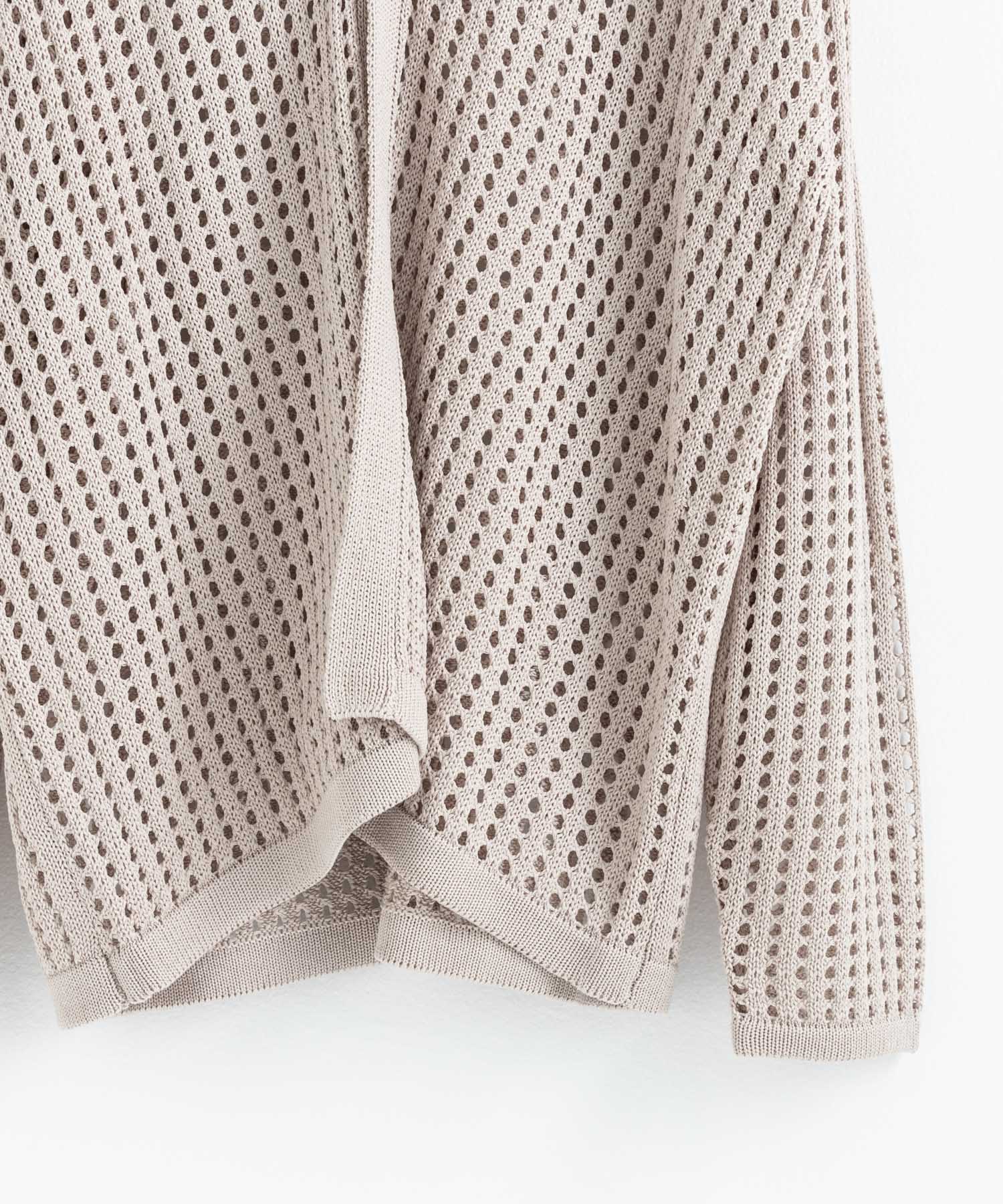 Rocky Monroe Cardigan Mesh Knit V-Neck Men’s Women’s Simple Casual Linen Touch Linen-Like Plain Summer Knit Big Silhouette Oversized
