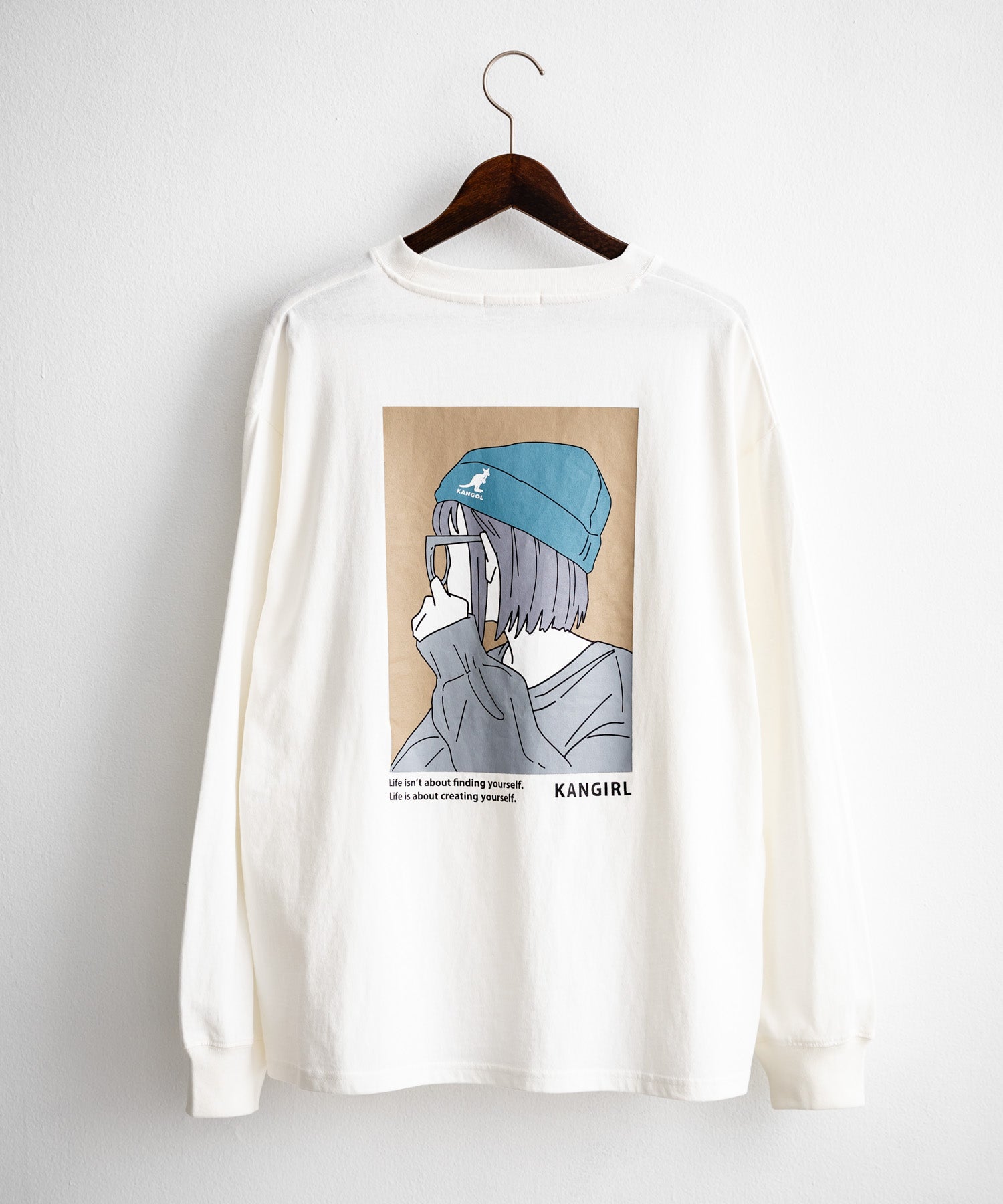 ロッキーモンロー Rocky Monroe KANGOL カンゴール Tシャツ 長袖 バックプリント メンズ レディース カンガール カットソー イラスト オーバーサイズ ビッグシルエット リラックス ゆ